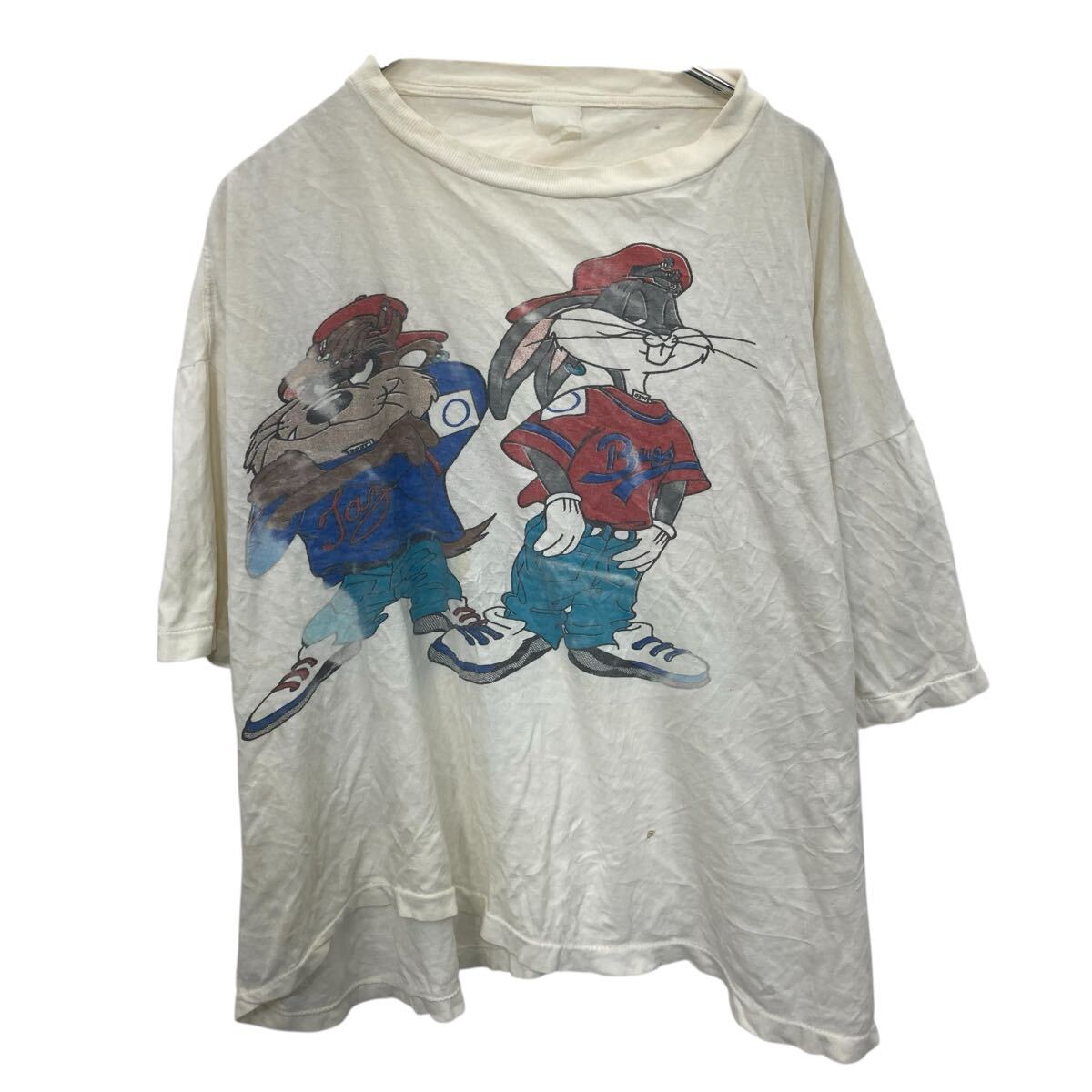 【中古】【古着】 半袖 キャラクターTシャツ XL〜 オフホワイト プルオーバー ビッグサイズ ルーニーテューンズ 90's 90年代 古着卸 アメリカ仕入 a705-6323