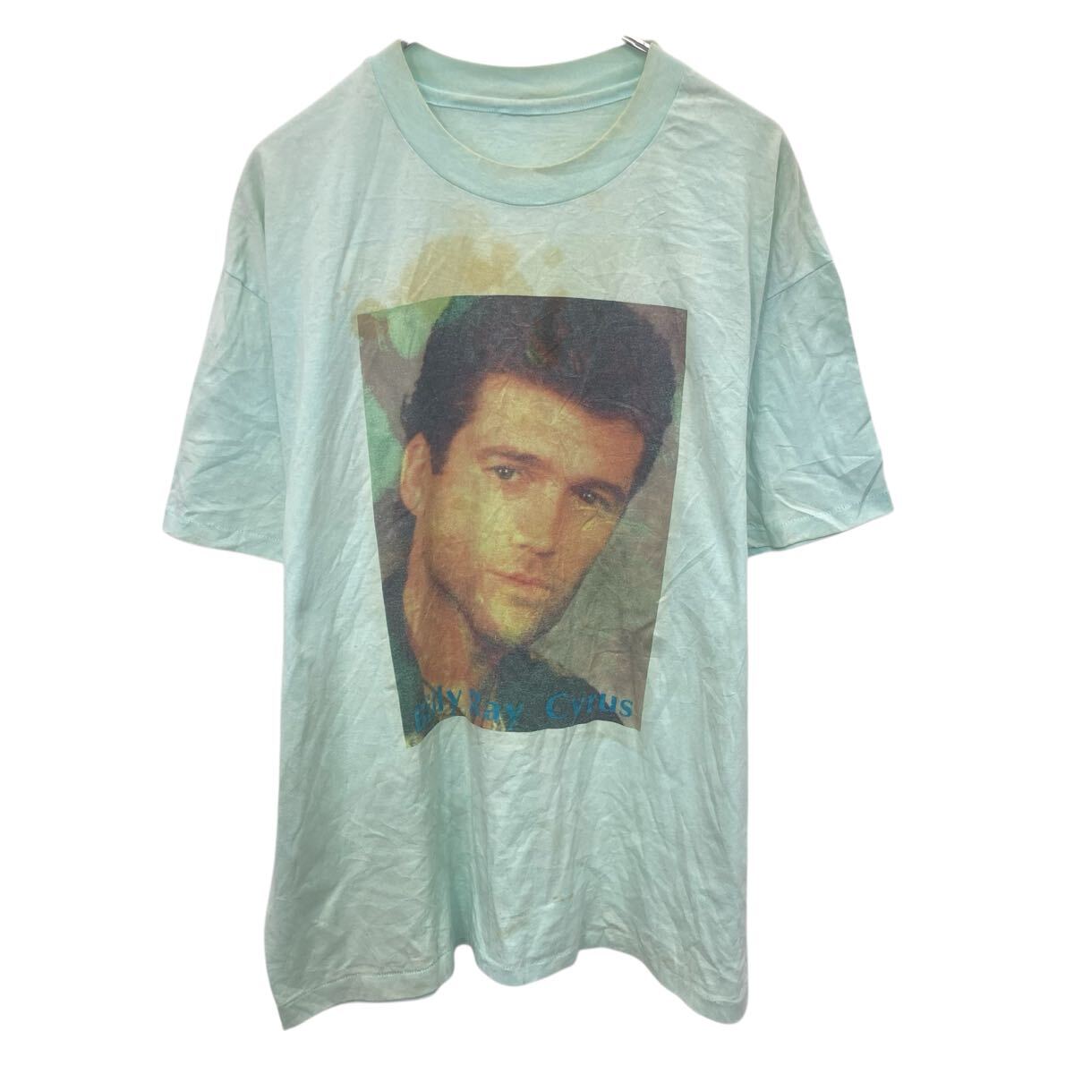 【中古】【古着】 半袖 プリントTシャツ XL グリーン プルオーバー ビリー・レイ・サイラス バックプリント 90's 90年代 古着卸 アメリカ仕入 a705-6325