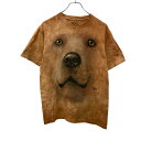 【中古】【古着】 THE MOUNTAIN 犬 半袖 プリントTシャツ レディースS ブラウン タイダイ アニマル 古着卸 アメリカ仕入 a705-6339