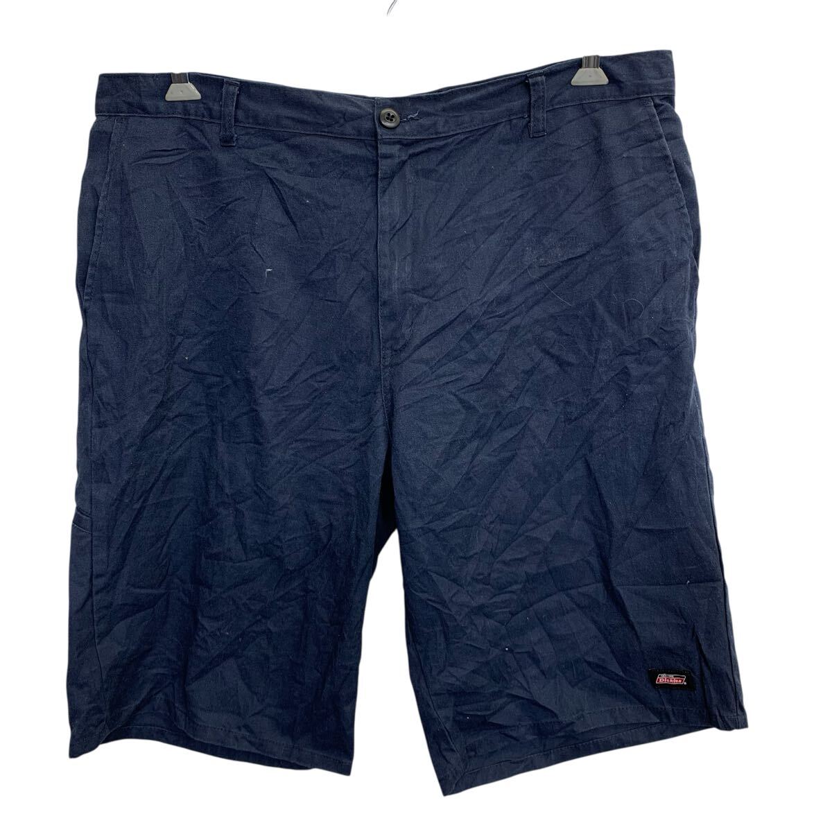 【中古】【古着】 Dickies ショートパンツ W40 ネイビー ディッキーズ ジップアップ ビッグサイズ ワークパンツ ショーツ 古着卸 アメリカ仕入 2505-812