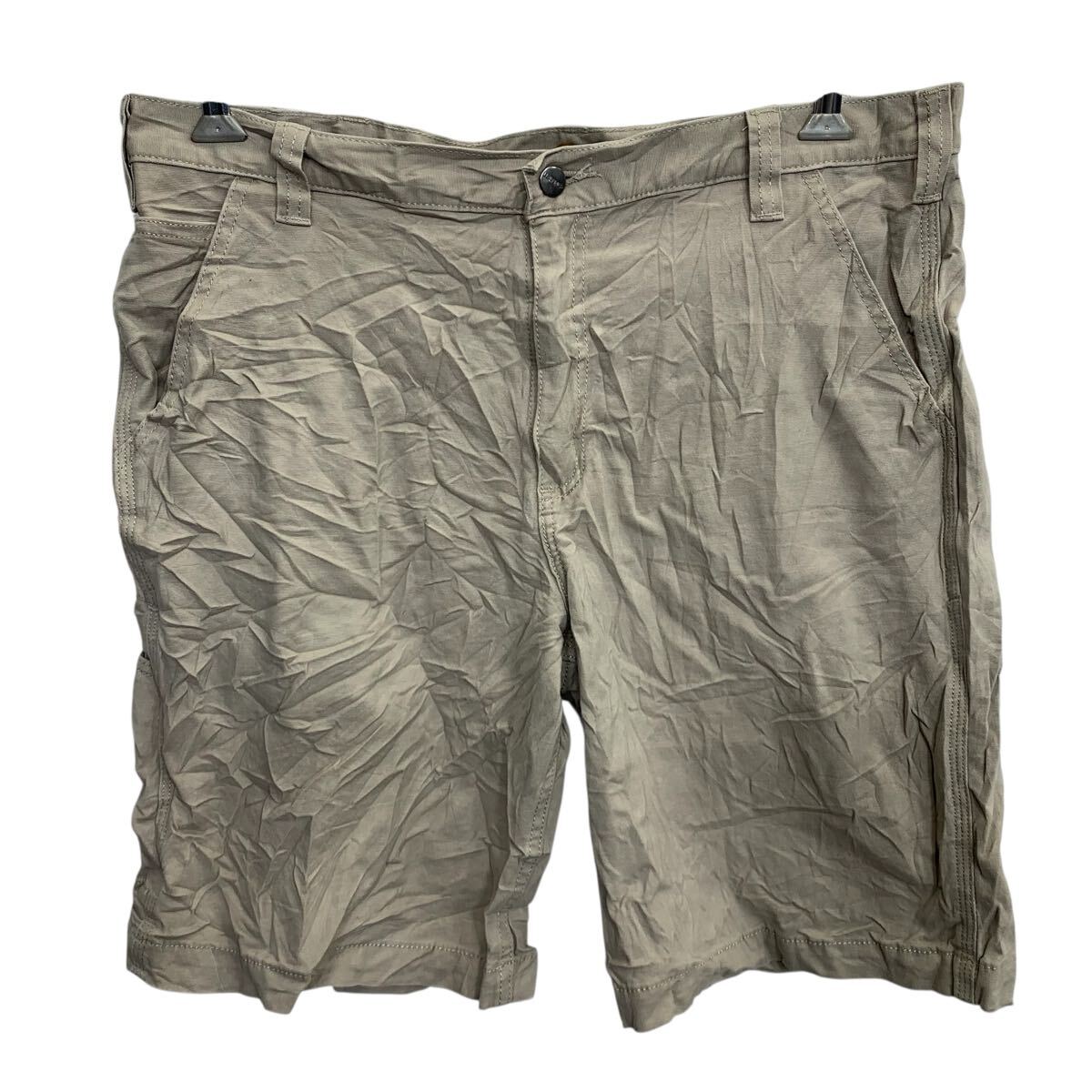 【中古】【古着】 Carhartt ショートパンツ W38 ホワイト系 カーハート ジップアップ ビッグサイズ ワークパンツ ショーツ 古着卸 アメリカ仕入 2505-832