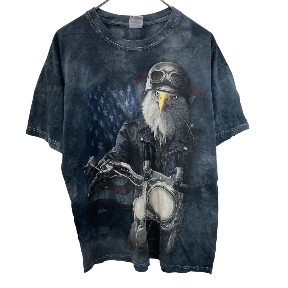 【中古】【古着】 GILDAN 半袖プリントTシャツ L ブラック タイダイ ギルダン プルオーバー アニマルプリント 古着卸 アメリカ仕入 a705-6419