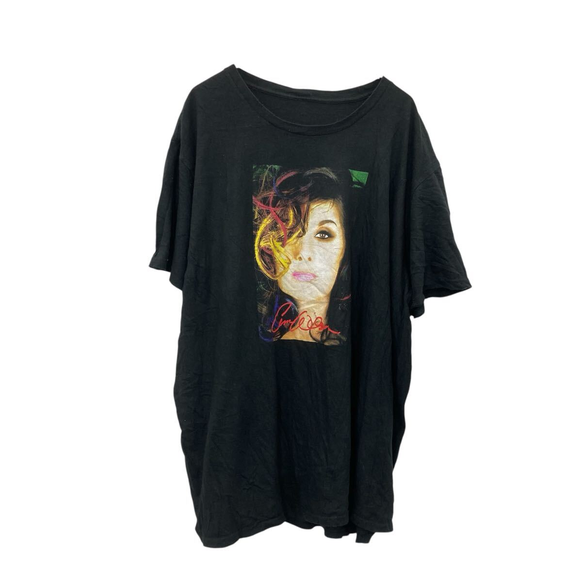 【中古】【古着】 半袖 プリントTシャツ XL〜2XL ブラック プルオーバー アンウィルソン アーティストTシャツ 古着卸 アメリカ仕入 a705-6731