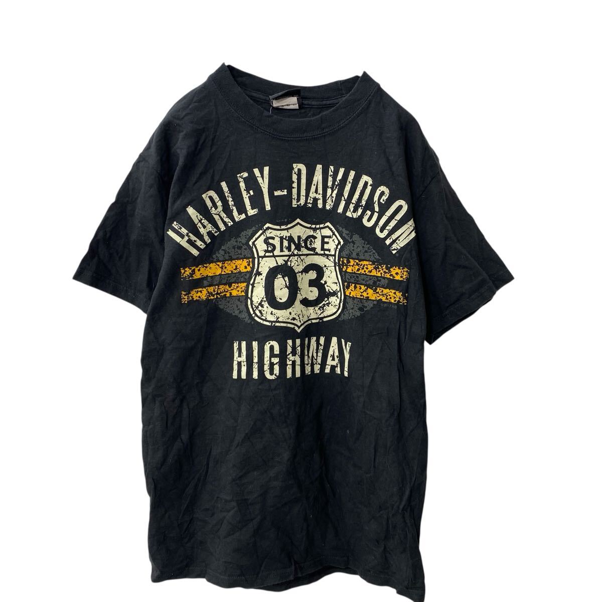 【中古】【古着】 HARLEY DAVIDSON 半袖 プリントTシャツ S ブラック ハーレーダビッドソン バックプリント 古着卸 アメリカ仕入 a705-6793