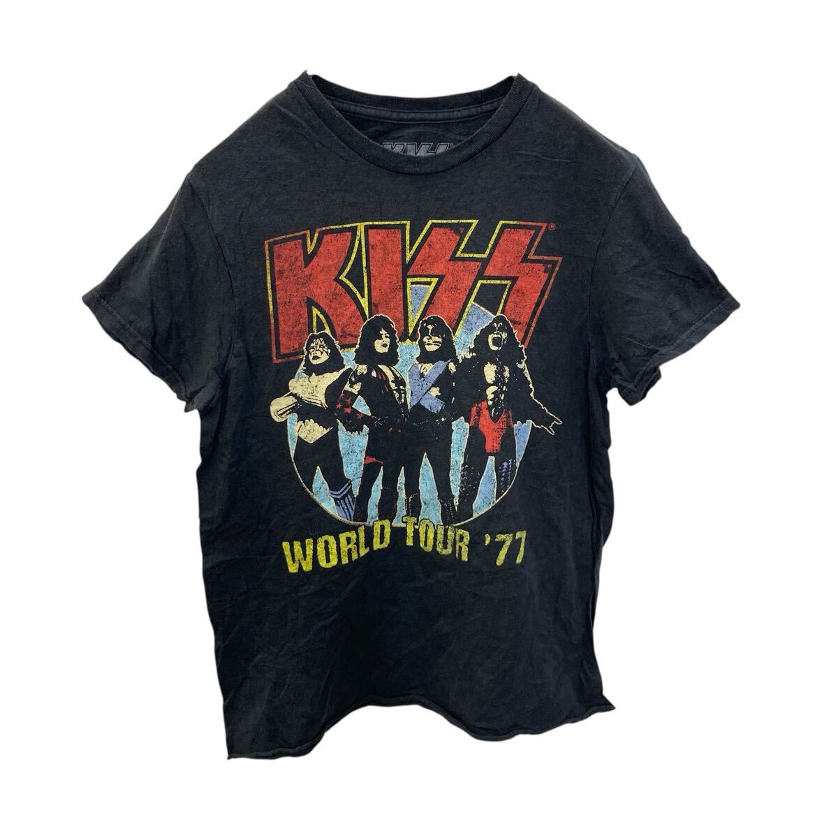 【中古】【古着】 KISS 半袖プリントTシャツ S ブラック キッス プルオーバー ロック バンド ビッグプリント アーティスト 古着卸 アメリカ仕入 a705-6810