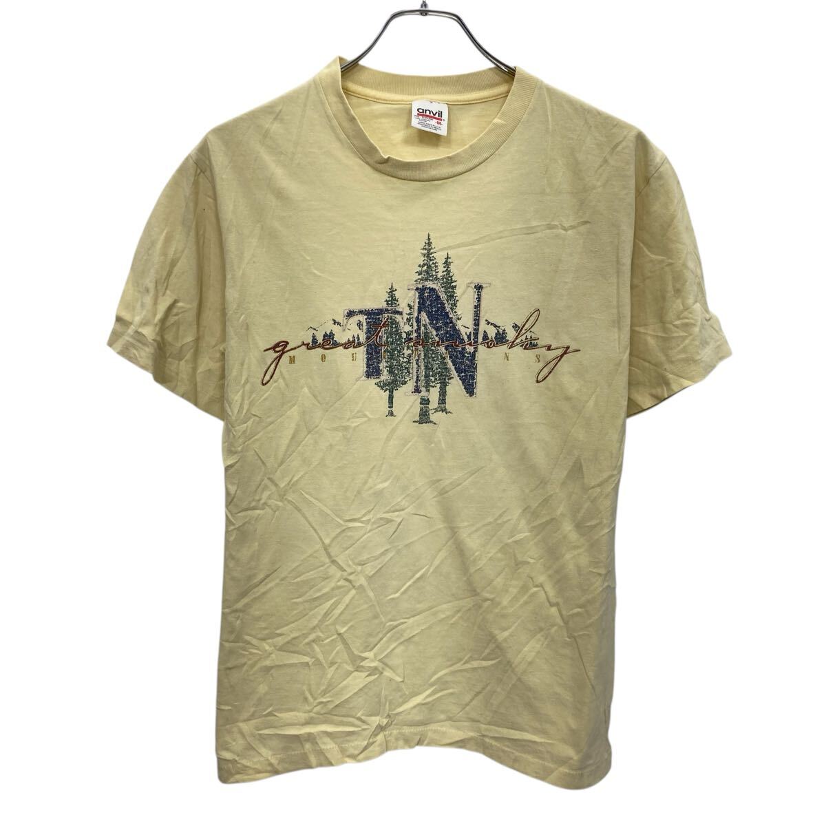 【中古】【古着】 anvil 半袖 プリントTシャツ M イエロー アンビル プルオーバー アメリカ製 古着卸 アメリカ仕入 a705-6821