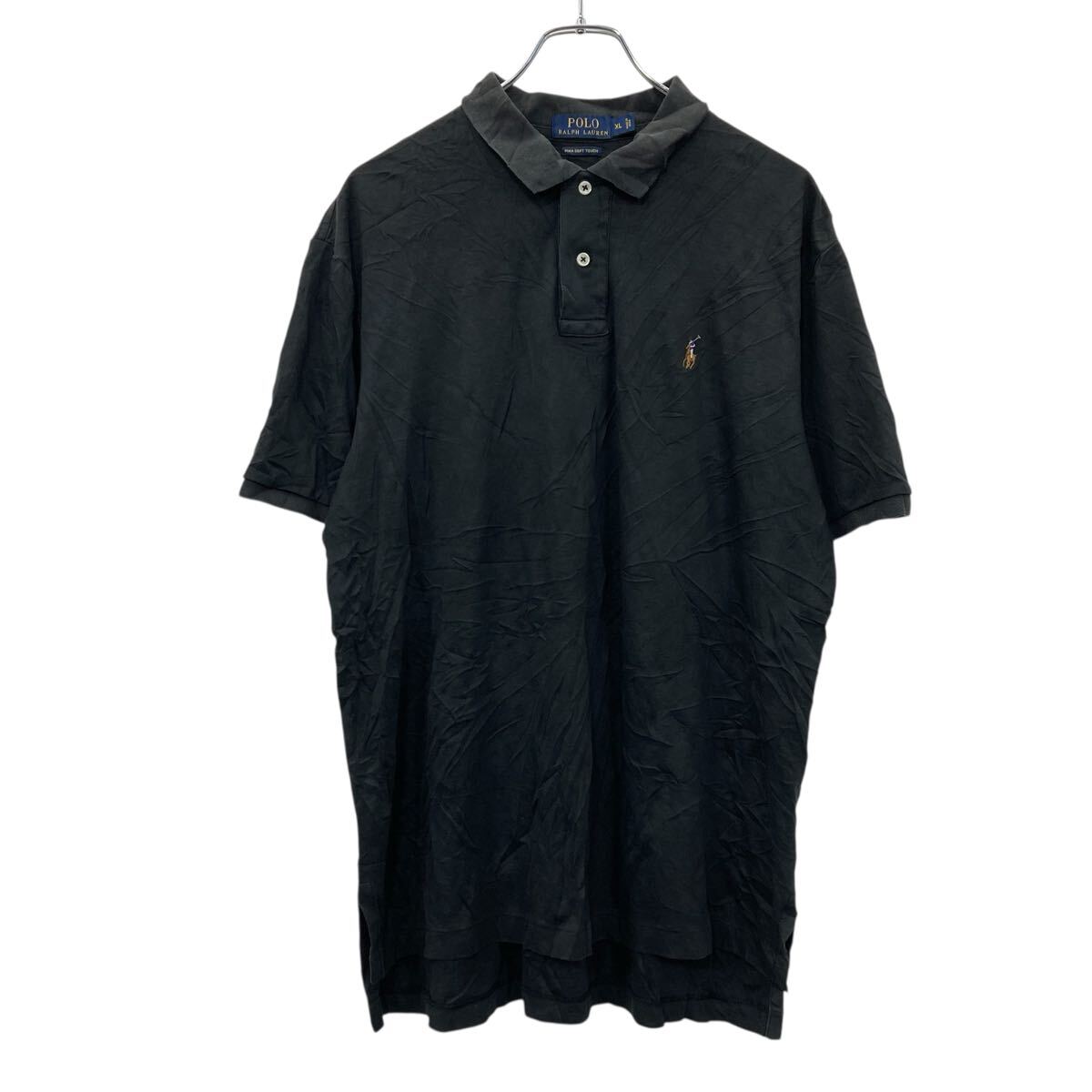 【中古】【古着】 Polo Ralph Lauren 半袖 ポロシャツ XL ブラック ポロラルフローレン ポニーロゴ 古着卸 アメリカ仕入 a706-5038