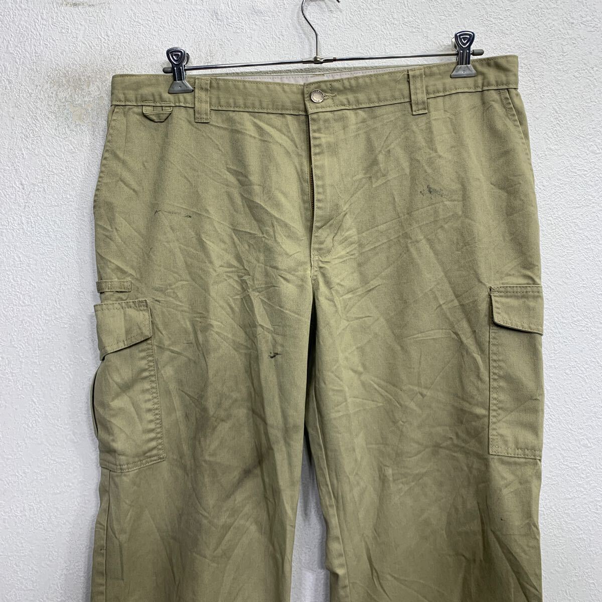 【中古】【古着】 Dickies ワークパンツ W38 ベージュ ディッキーズ ジップアップ ビッグサイズ 古着卸 アメリカ仕入 2506-139