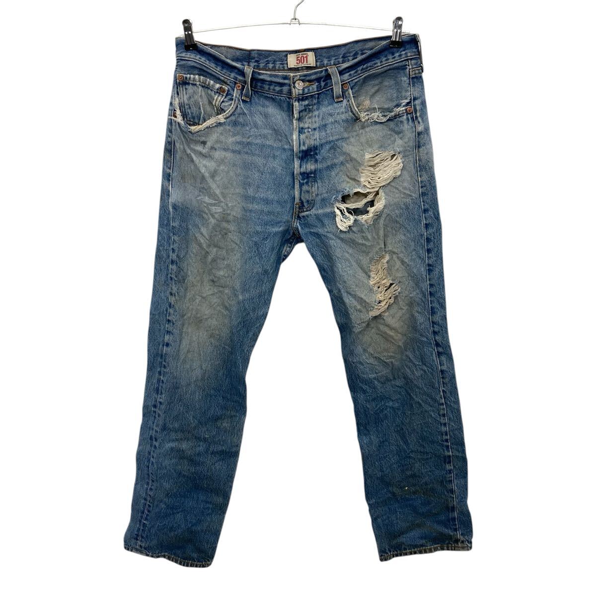【中古】【古着】 Levi's 501 デニムパンツ W35 ブルー リーバイス ボタンフライ カジュアル アメカジ ジーンズ 古着卸 アメリカ仕入 2506-218