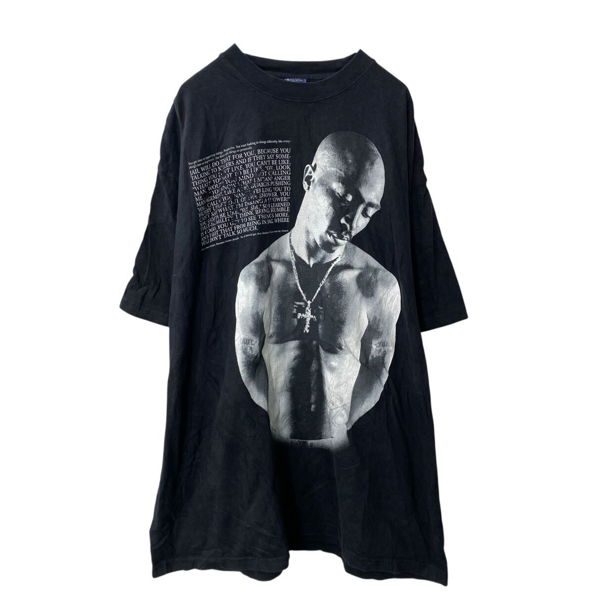【中古】【古着】 TUPAC 半袖 プリントTシャツ 2XL ブラック 2PAC ヒップホップ ビッグサイズ 古着卸 アメリカ仕入 a706-5279