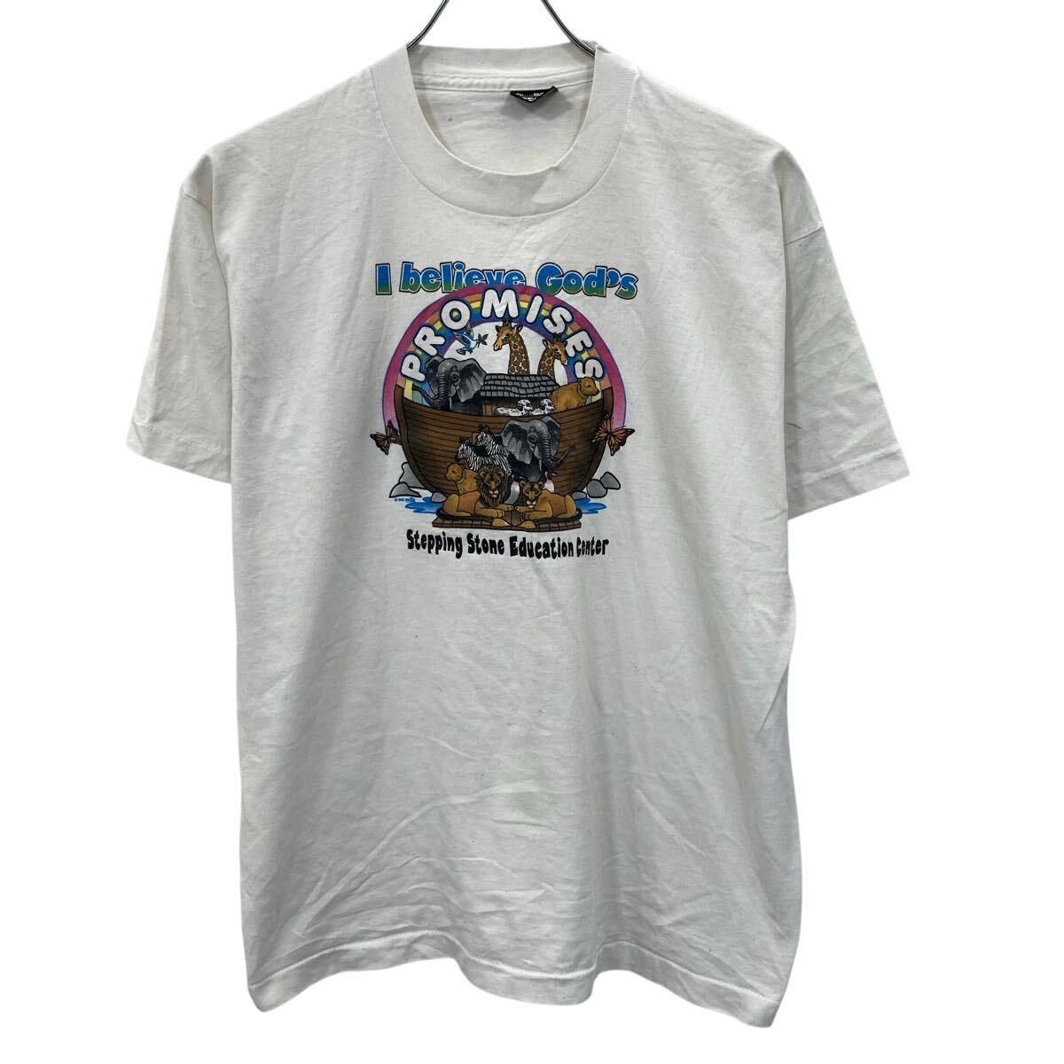 【中古】【古着】 FRUIT OF THE LOOM 半袖 プリントTシャツ L ホワイト フルーツオブザルーム プルオーバー 90's 90年代 古着卸 アメリカ仕入 a706-5358