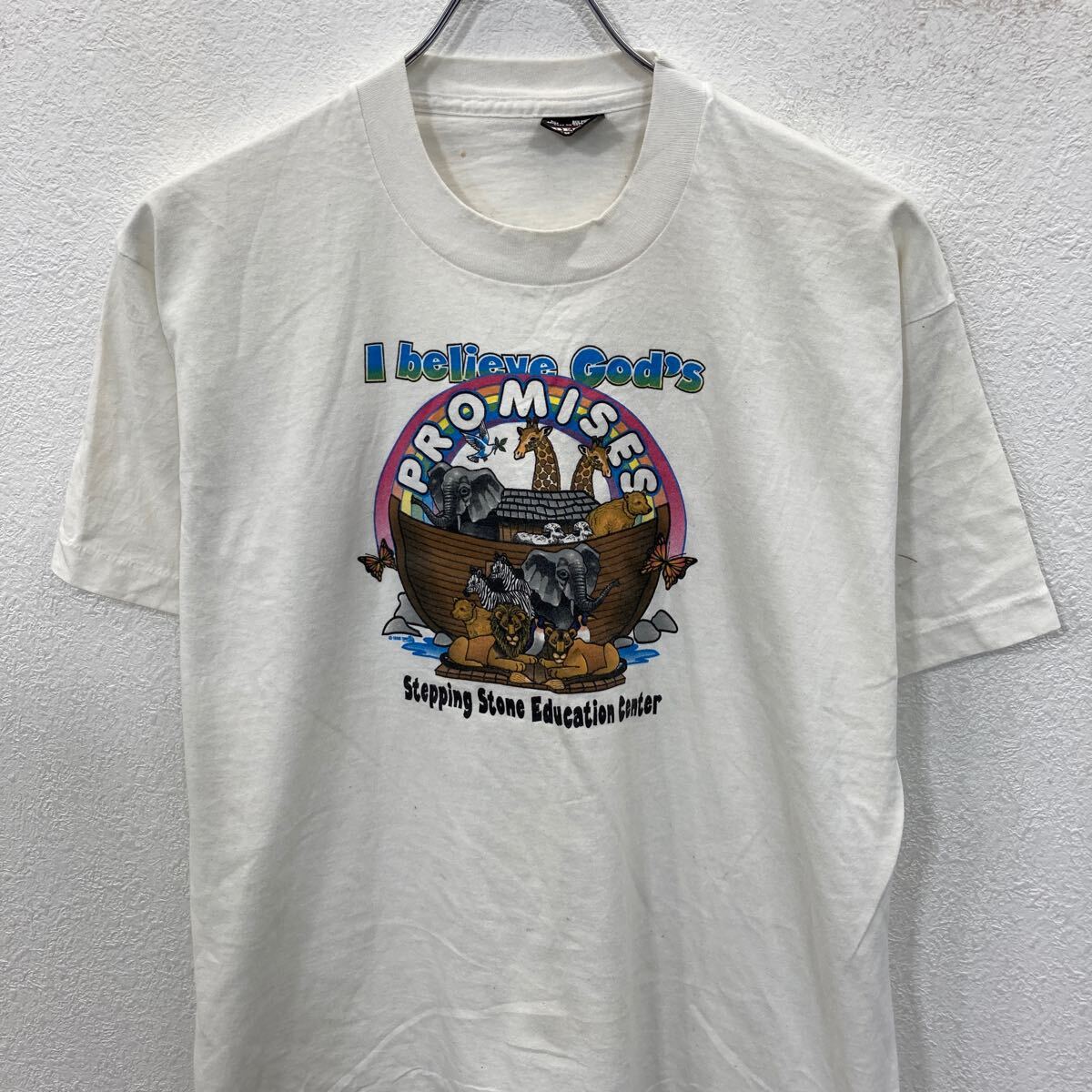 【中古】【古着】 FRUIT OF THE LOOM 半袖 プリントTシャツ L ホワイト フルーツオブザルーム プルオーバー 90's 90年代 古着卸 アメリカ仕入 a706-5358