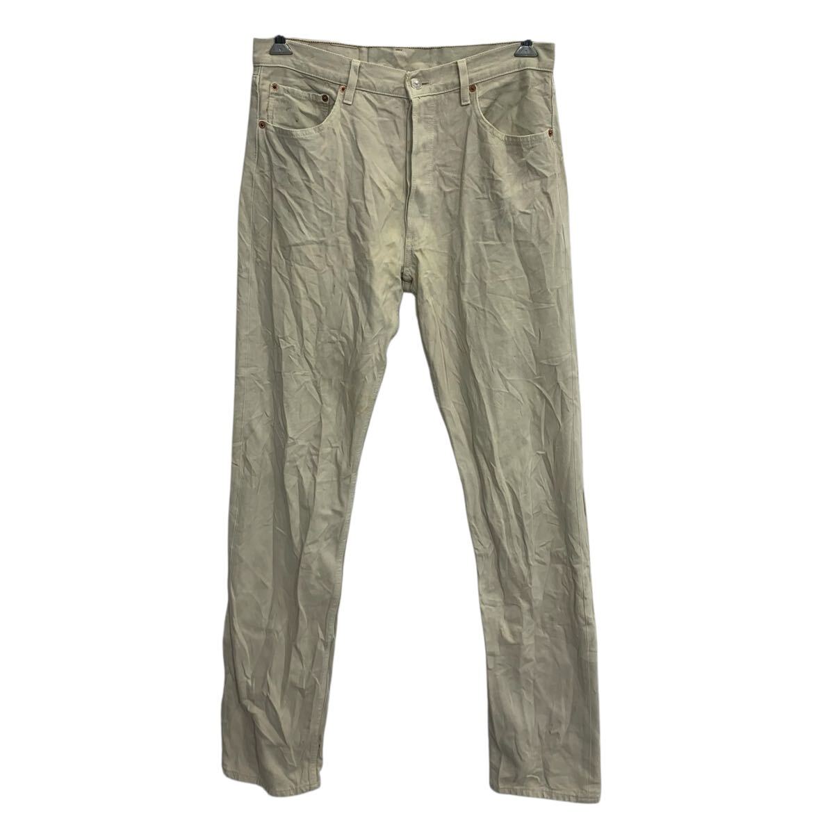 【中古】【古着】 Levi's 501 デニムパンツ W34 ベージュ系 リーバイス バタンフライ カジュアル アメカジ ジーンズ 古着卸 アメリカ仕入 2506-305
