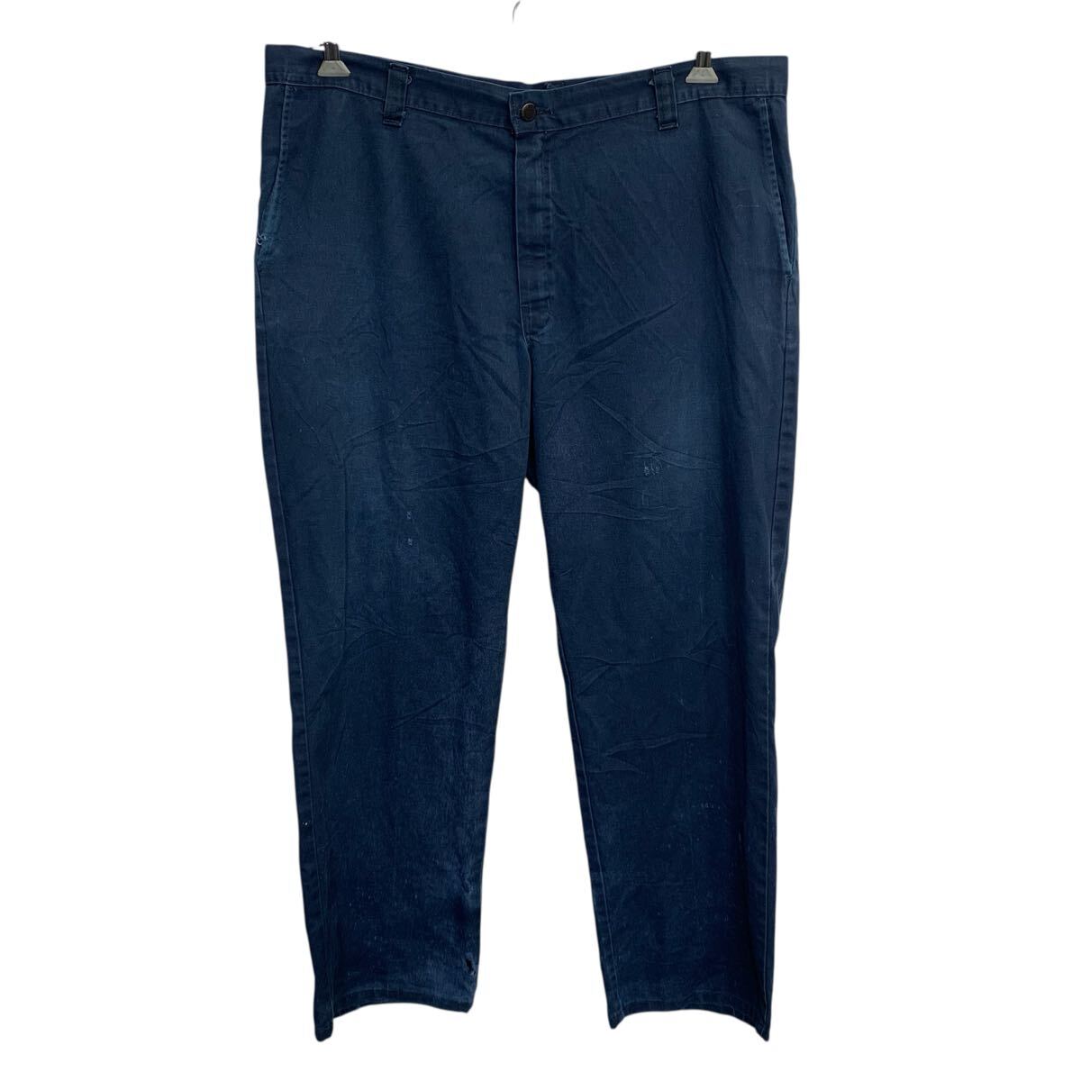【中古】【古着】 Dickies ワークパンツ W40 ネイビー ディッキーズ ジップアップ ビッグサイズ ワークウェア ワーク ボトムス 古着卸 アメリカ仕入 2506-367