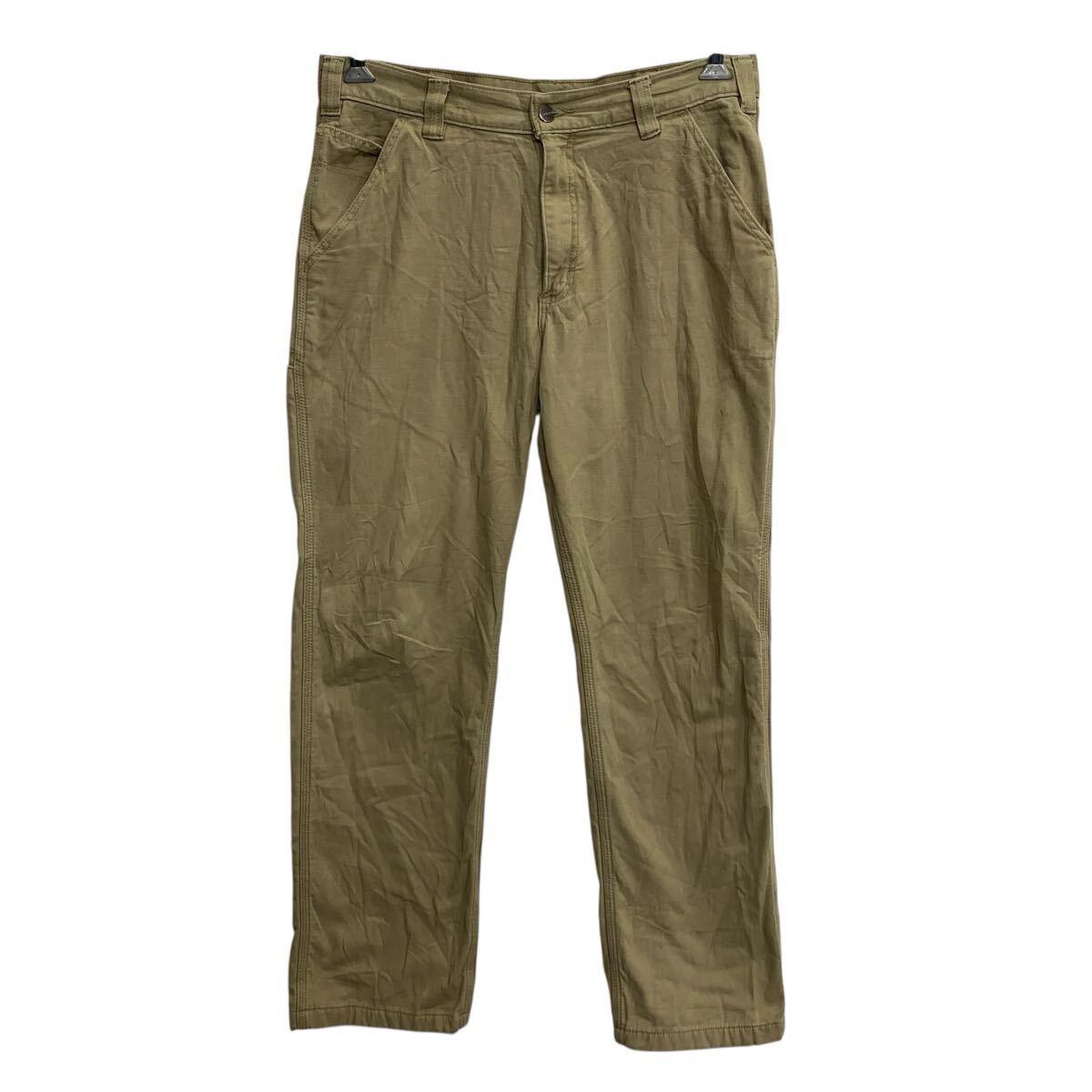 【中古】【古着】 Carhartt ワークパンツ W34 ベージュ カーハート ジップアップ ワークウェア ワーク ボトムス 古着卸 アメリカ仕入 2506-371