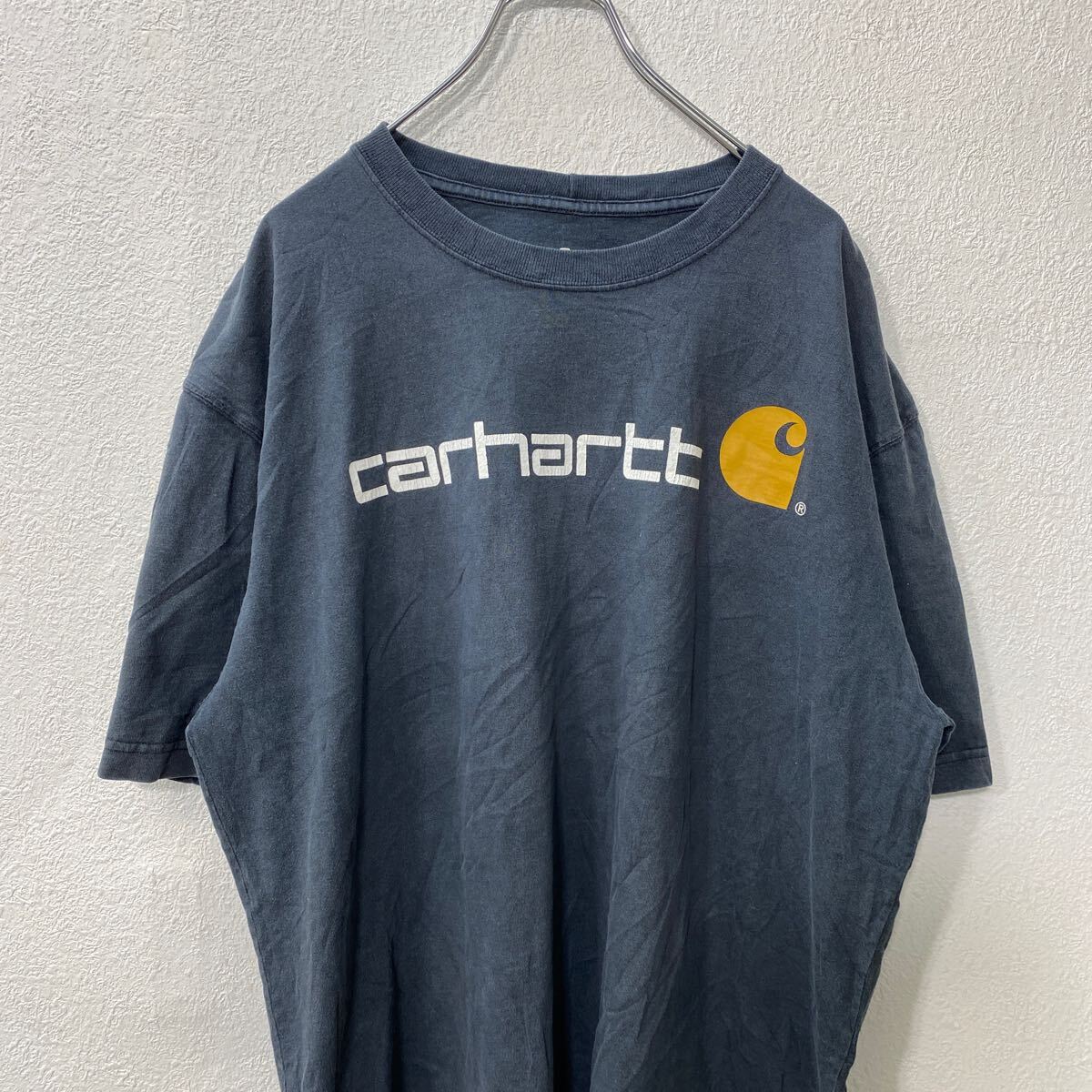 【中古】【古着】 Carhartt 半袖 プリントTシャツ XL ブラック カーハート プルオーバー バックプリント 古着卸 アメリカ仕入 a706-5432