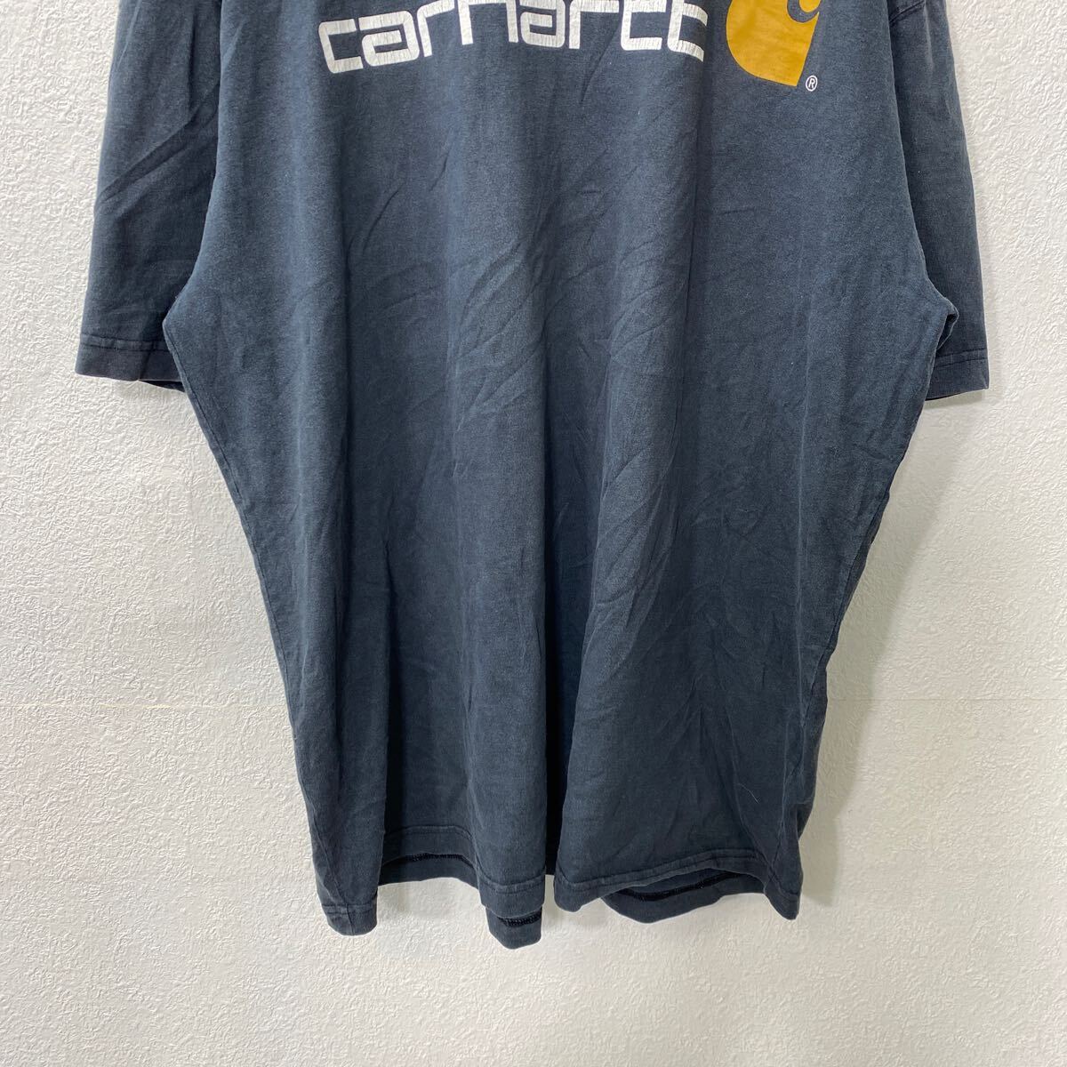 【中古】【古着】 Carhartt 半袖 プリントTシャツ XL ブラック カーハート プルオーバー バックプリント 古着卸 アメリカ仕入 a706-5432