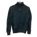 【中古】【古着】 Polo Ralph Lauren ハーフジップコットンニット レディースM ブラック ポロラルフローレン 古着卸 アメリカ仕入 a706-5458