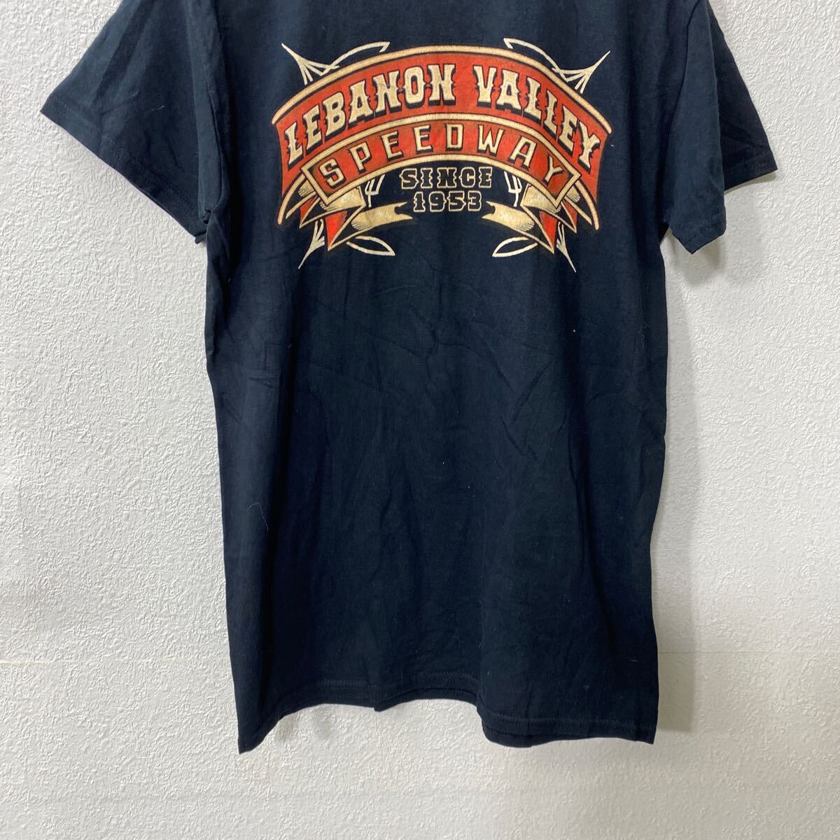 【中古】【古着】 GILDAN 半袖 プリントTシャツ S ブラック ギルダン プルオーバー レバノンバレースピードウェイ 古着卸 アメリカ仕入 a706-5489