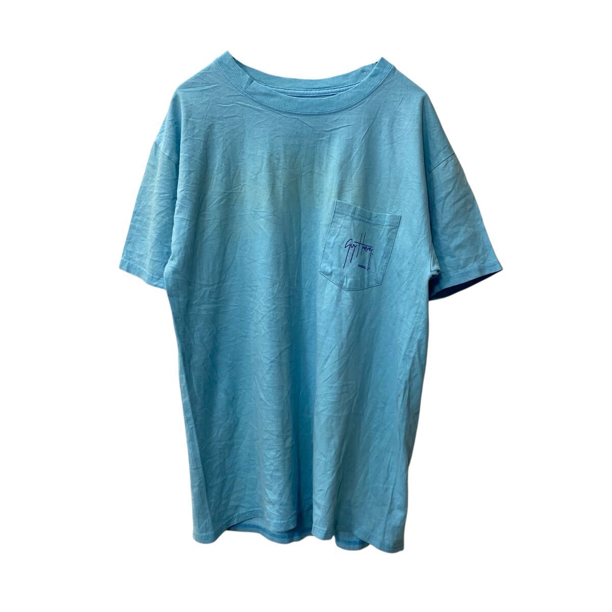 【中古】【古着】 suyttarvey 半袖 プリントTシャツ M ブルー バックプリント フィッシング アウトドア 古着卸 アメリカ仕入 a706-5501