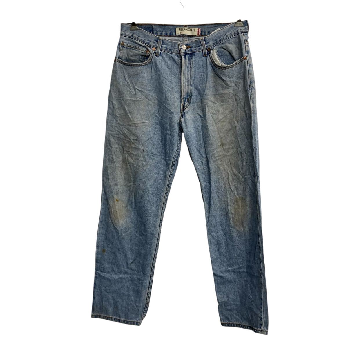 【中古】【古着】 Levi's 550 デニムパンツ W34 ライトブルー リーバイス ジップアップ リラックスフィット バギー ジーンズ 古着卸 アメリカ仕入 2506-482