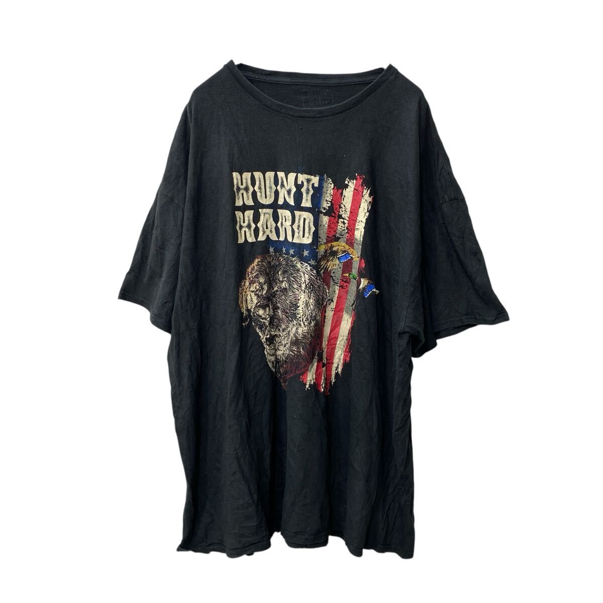 【中古】【古着】 半袖 プリントTシャツ XXL ブラック ハンティング ビッグプリント ビッグサイズ 古着卸 アメリカ仕入 a706-5541