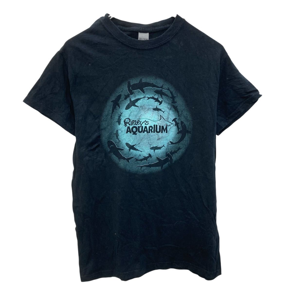 【中古】【古着】 GILDAN 半袖 プリントTシャツ ブラック ギルダン プルオーバー アニマルプリント ア..