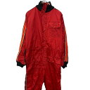 【中古】【古着】 WESTERN FIELD 長袖 つなぎ W36 レッド ジップアップ 70's~ 70年代~ オールインワン ライン ニット切替 古着卸 アメリカ仕入 a706-5658