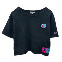 【中古】【古着】 Champion 半袖 ロゴTシャツ レディース S ブラック チャンピオン プルオーバー ワンポイント カットソー 古着卸 アメリカ仕入 a706-5675