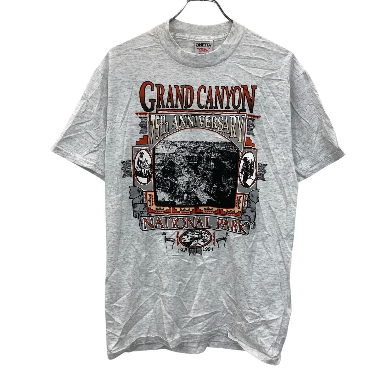 【中古】【古着】 ONEITA 半袖 プリント Tシャツ M サイズ グレー オニータ 90's GRAND CANYON NATIONAL PARK 古着卸 アメリカ仕入 a706-5718
