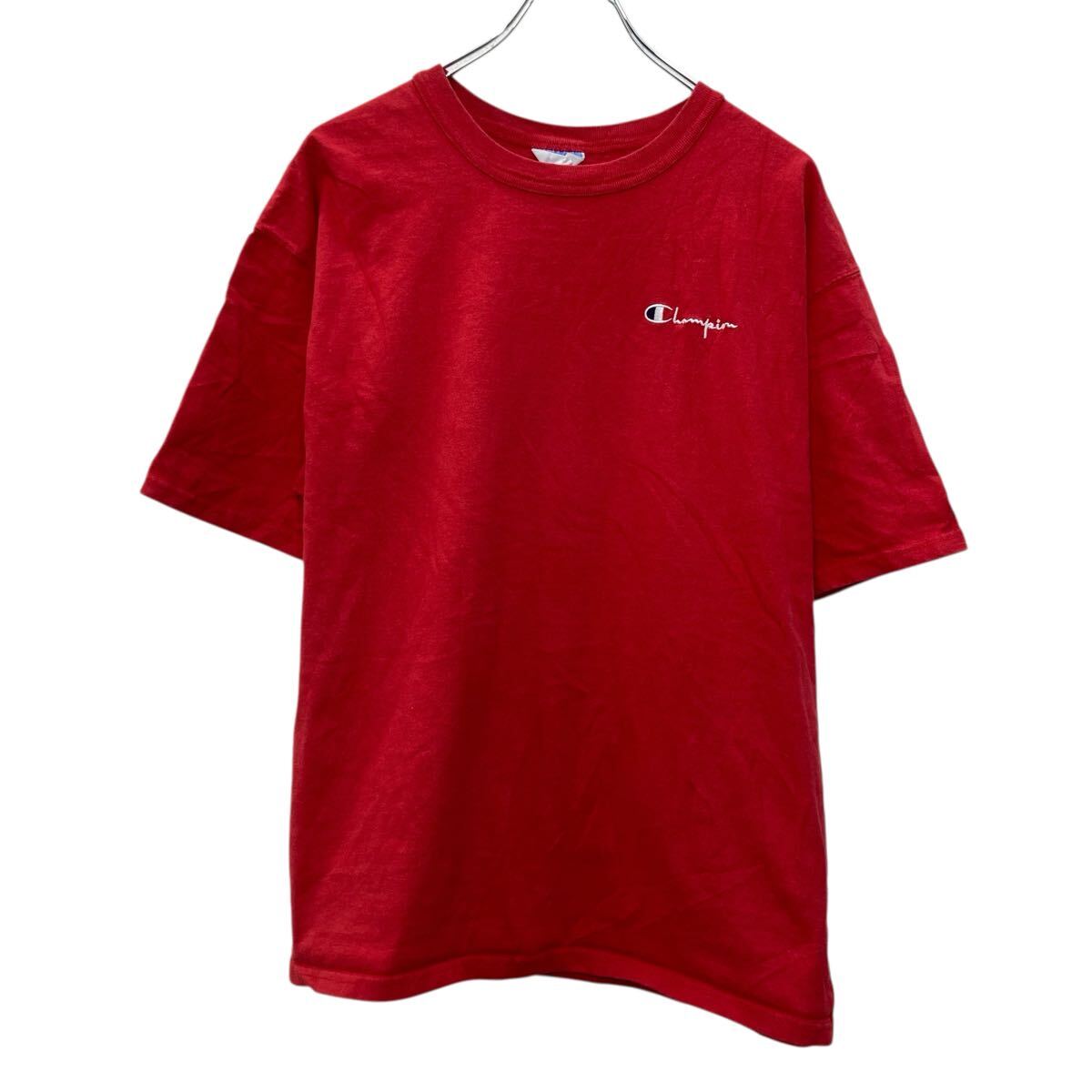 【中古】【古着】 Champion 半袖 ロゴTシャツ M レッド チャンピオン プルオーバー ワンポイント刺繍ロゴ 古着卸 アメリカ仕入 a706-5766