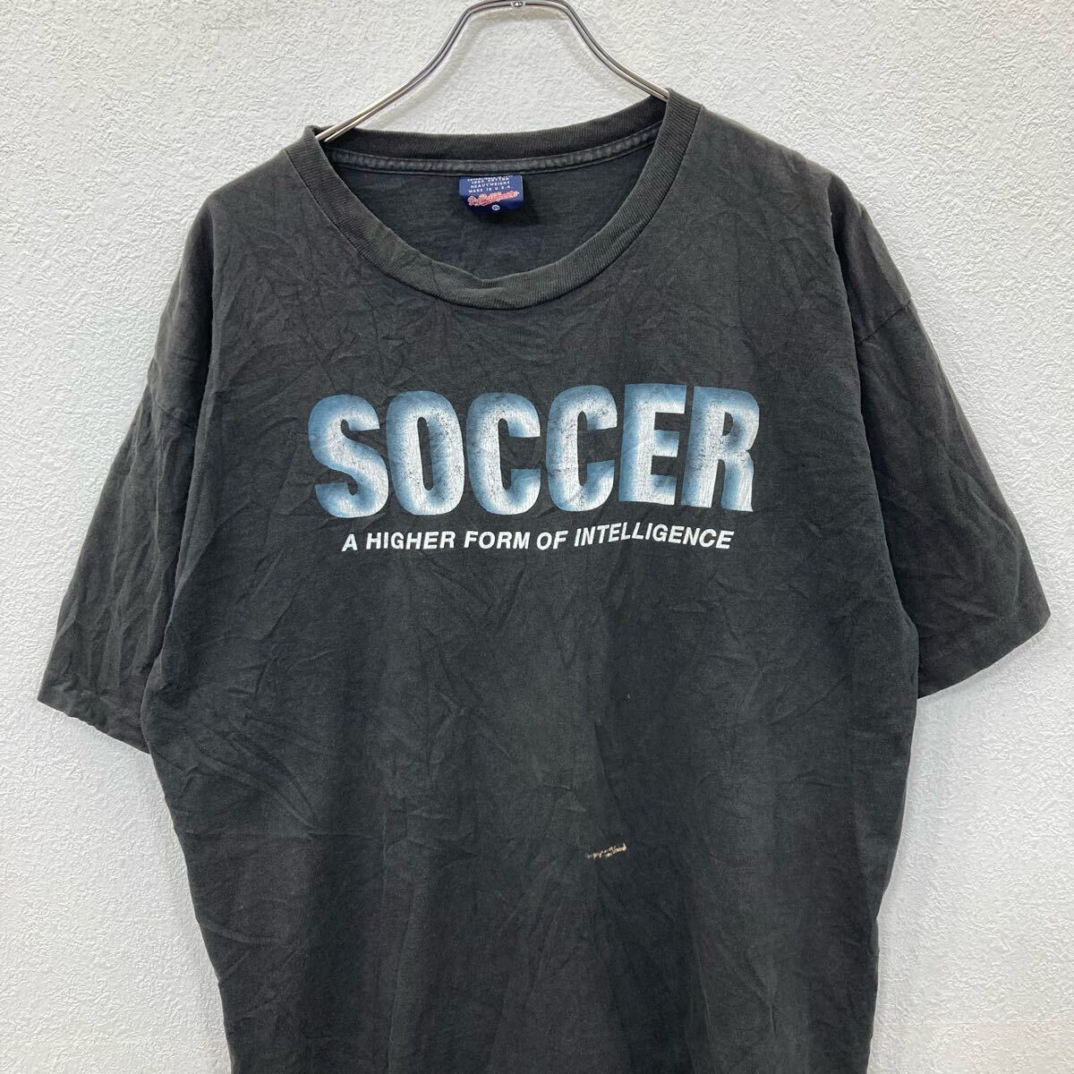 【中古】【古着】 BIG BALL SPORTS 半袖 プリントTシャツ XL ブラック プルオーバー 90's 90年代 SOCCER エイリアン 古着卸 アメリカ仕入 a706-5795