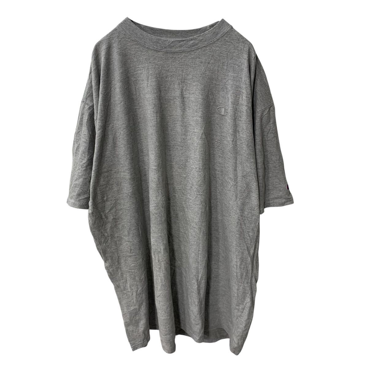 【中古】【古着】 Champion 半袖 無地Tシャツ XL ライトグレー チャンピオン クルーネック スポーティー ビッグサイズ 古着卸 アメリカ仕入 a706-5799