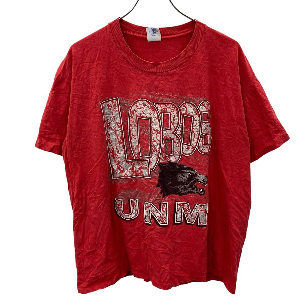 【中古】【古着】 Center Cut 半袖 プリントTシャツ XL レッド プルオーバー USA製 LOBOS 古着卸 アメリカ仕入 a706-5831