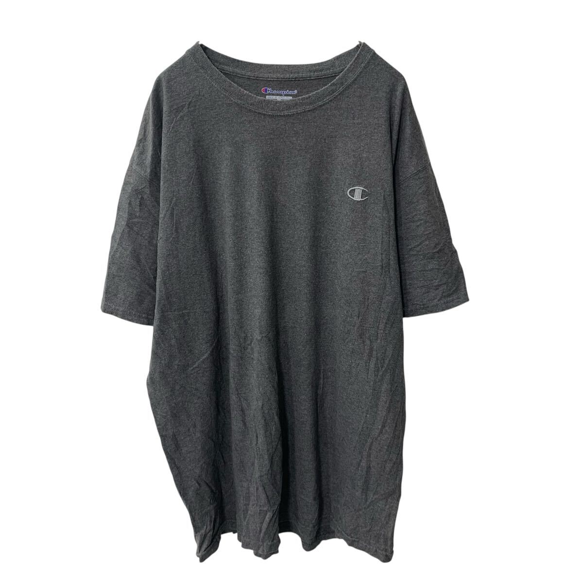 【中古】【古着】 Champion 半袖 無地Tシャツ L チャコール チャンピオン クルーネック ブランドロゴ ビッグサイズ 古着卸 アメリカ仕入 a706-5852