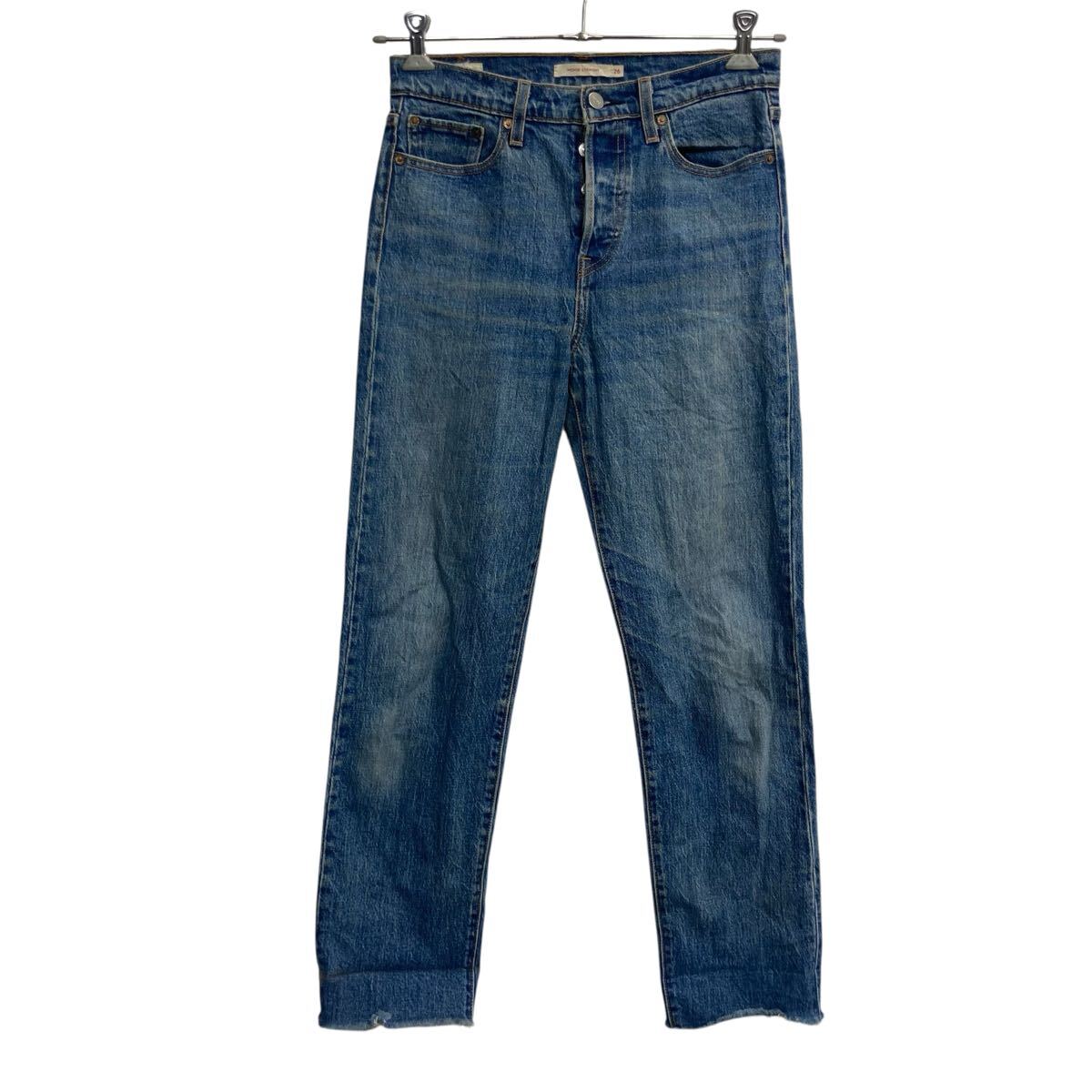 【中古】【古着】 Levi's デニムパンツ W26 ブルー リーバイス ジップアップ ボタンフライ レディース ストレート カジュアル 古着卸 アメリカ仕入 2506-746