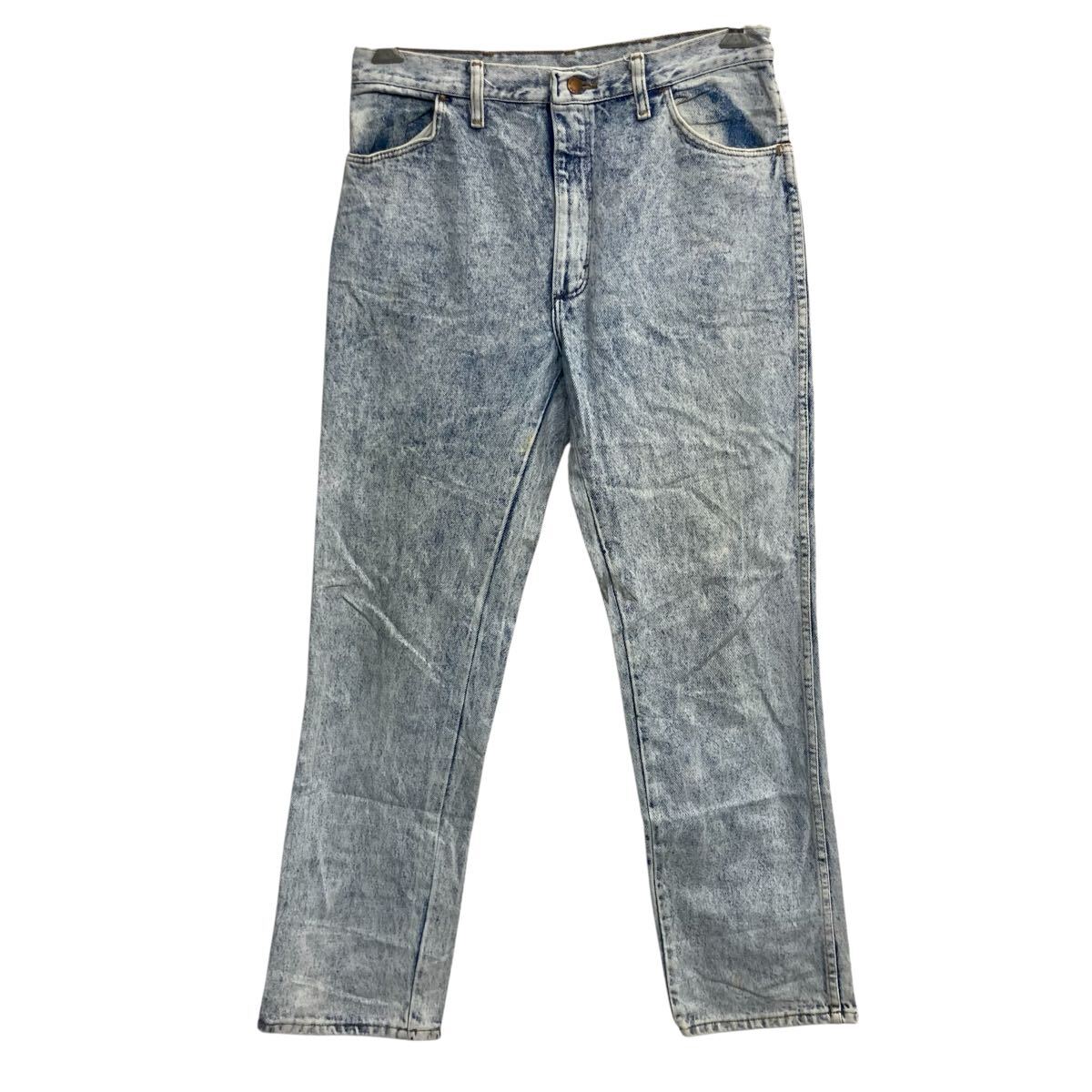  RUSTLER デニムパンツ W34 ブルー ラスラー ジップアップ ケミカルウォッシュ USA製 ジーンズ カジュアル 古着卸 アメリカ仕入 2506-791