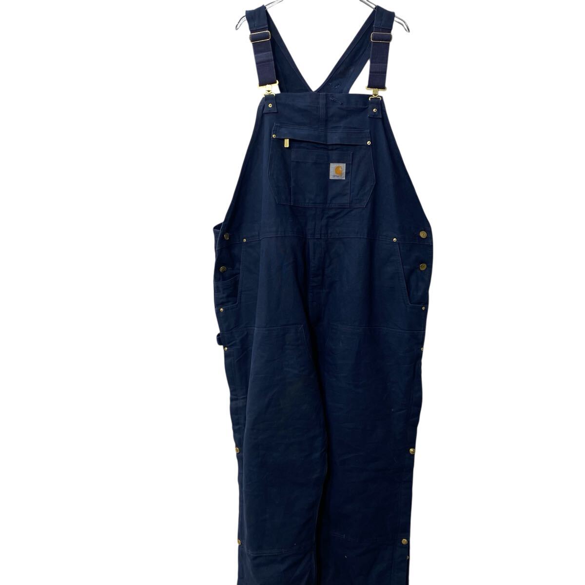 Rakuten - 【中古】【古着】 Carhartt 中綿 ダック オーバーオール W50 2XL ネイビー カーハート メキシコ製 サロペット ワークウェア 古着卸 アメリカ仕入 a706-5954