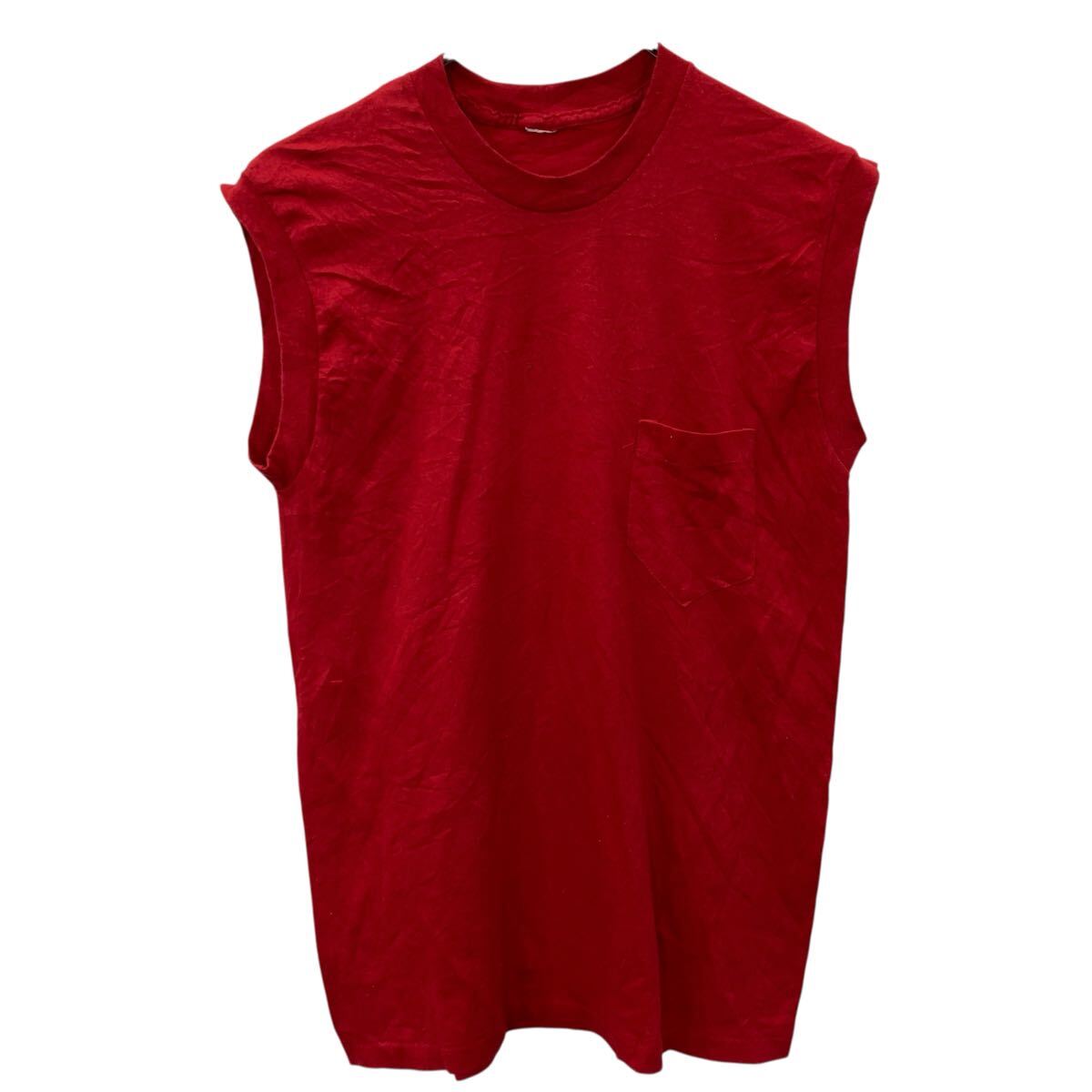 Short Sleeves - 【中古】【古着】 半袖 無地Tシャツ レッド プルオーバー 胸ポケット付き ビッグサイズ 古着卸 アメリカ仕入 a706-5975