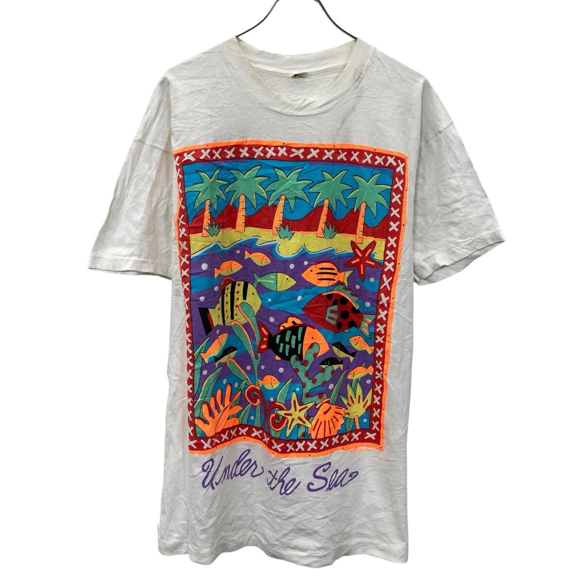 【中古】【古着】 SCREEN STARS 半袖 プリントTシャツ XXXL ホワイト スクリーンスターズ プルオーバー ビッグプリント 古着卸 アメリカ仕入 a706-6002