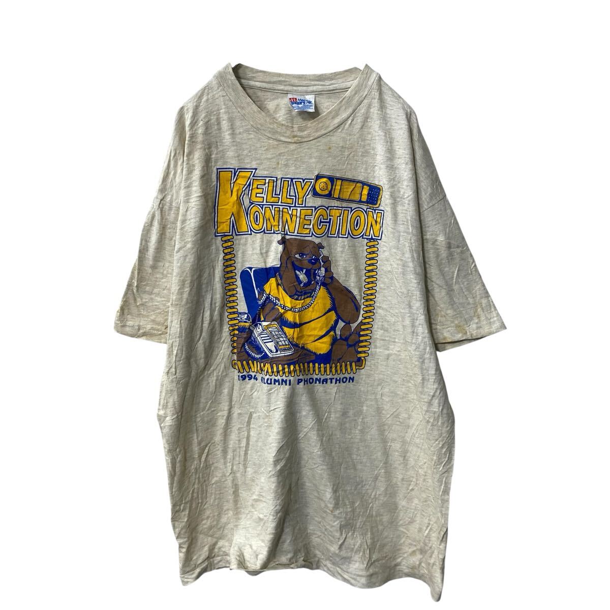 【中古】【古着】 Hanes BEEFY-T 半袖 プリントTシャツ XL オートミール ヘインズ USA製 90's〜 ビッグサイズ 古着卸 アメリカ仕入 a706-6037