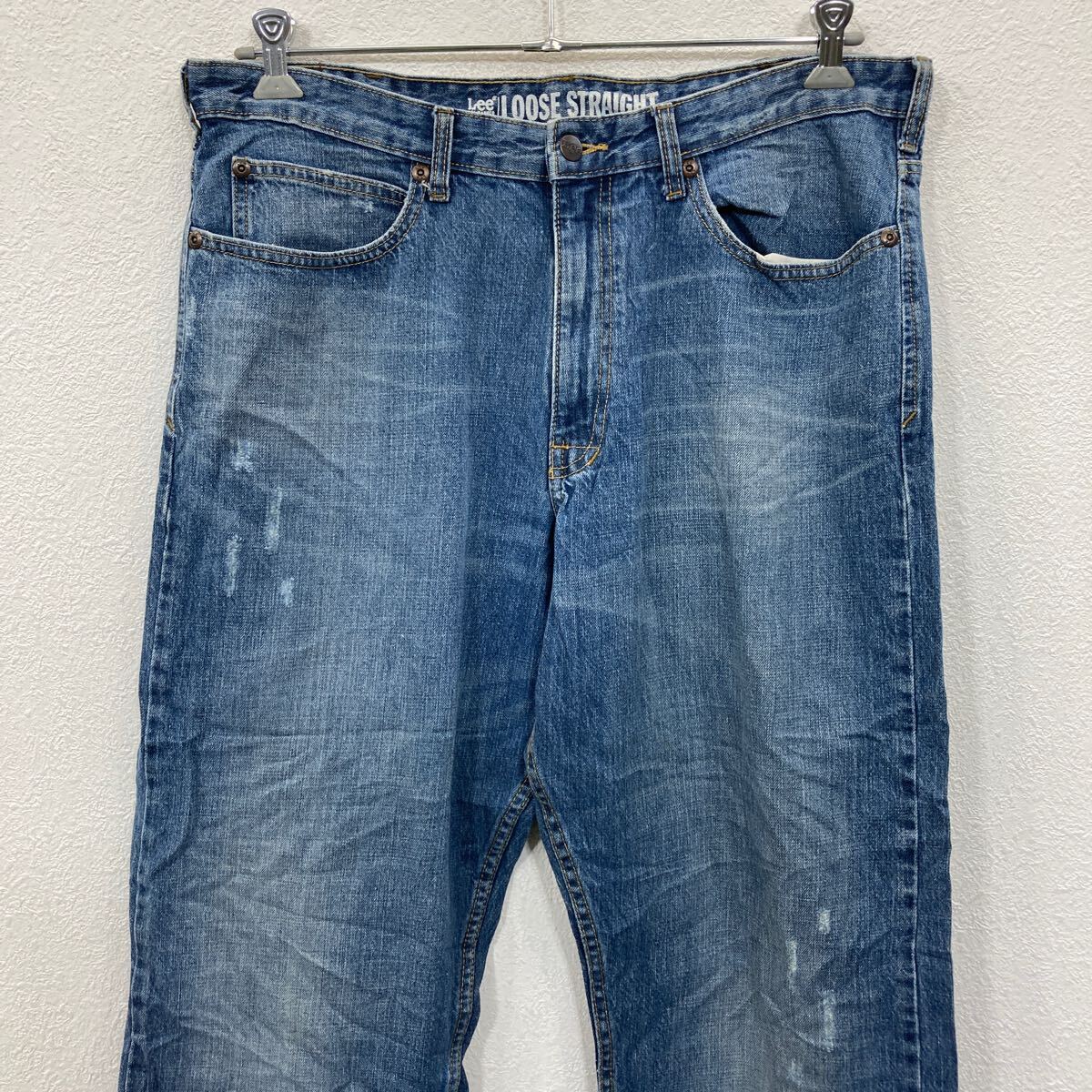 【中古】【古着】 Lee デニムパンツ XL〜 インディゴブルー リー ジップアップ ルーズストレート コットン アメカジ ジーンズ 古着卸 アメリカ仕入 2506-970