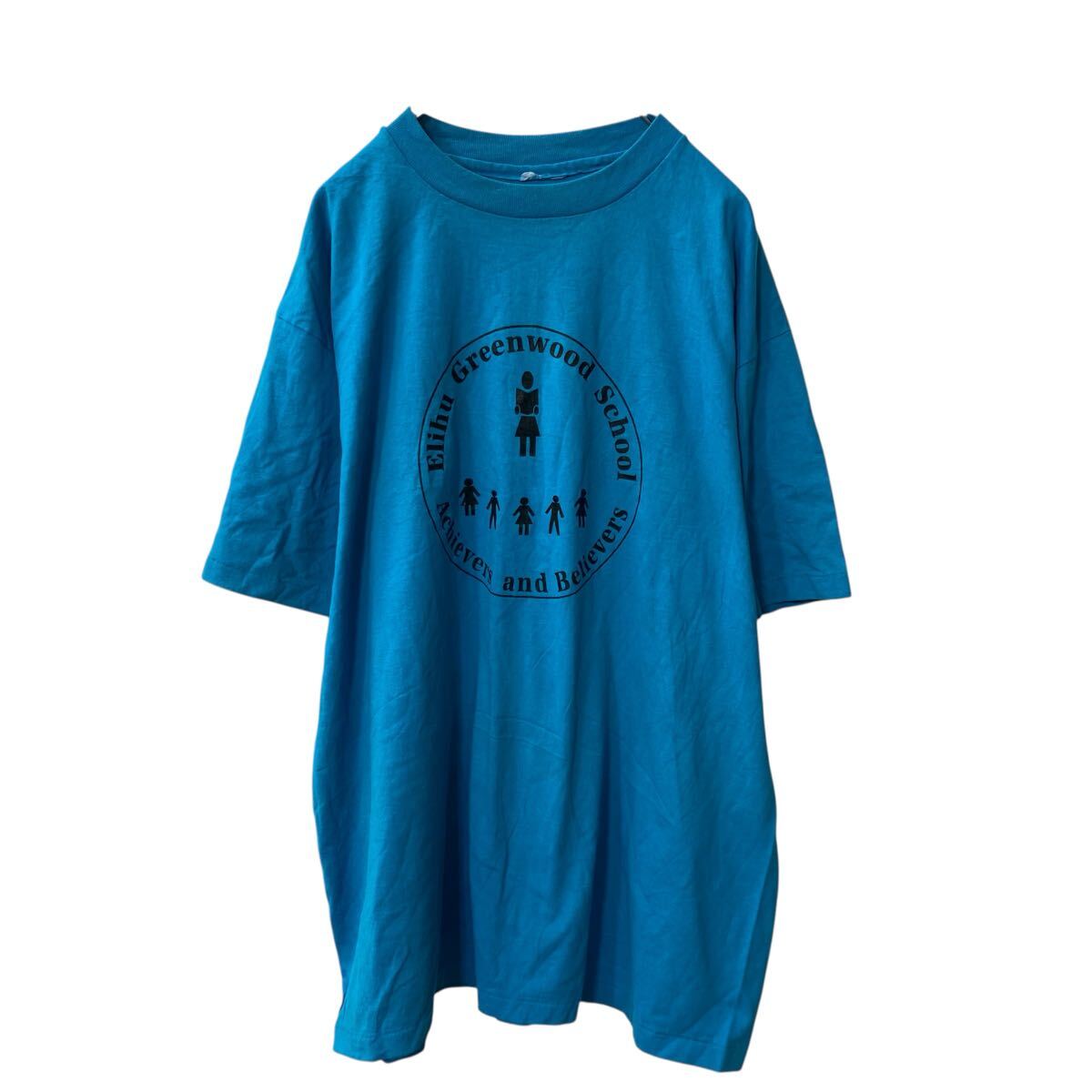 【中古】【古着】 半袖 プリントTシャツ 2XL〜 ブルー ビッグサイズ 〜90's シングルステッチ 古着卸 アメリカ仕入 a706-6046