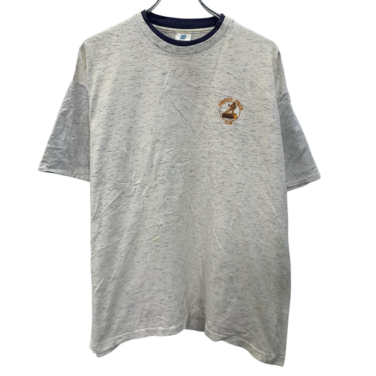 【中古】【古着】 BELTON 半袖 ロゴTシャツ XL ホワイト系 ベルトン プルオーバー アメリカ製 90 039 s 90年代 レイヤードネック 古着卸 アメリカ仕入 a706-6080