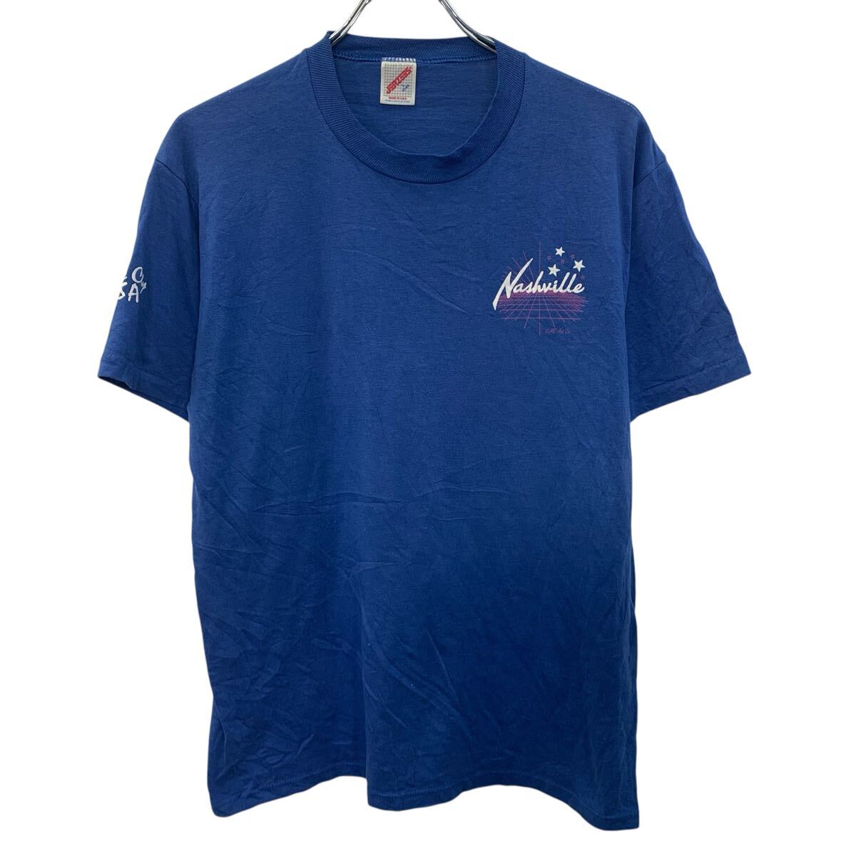 Rakuten - 【中古】【古着】 JERZEES 半袖 プリントTシャツ L ブルー ジャージーズ プルオーバー アメリカ製 90's 90年代 カットソー 古着卸 アメリカ仕入 a706-6102