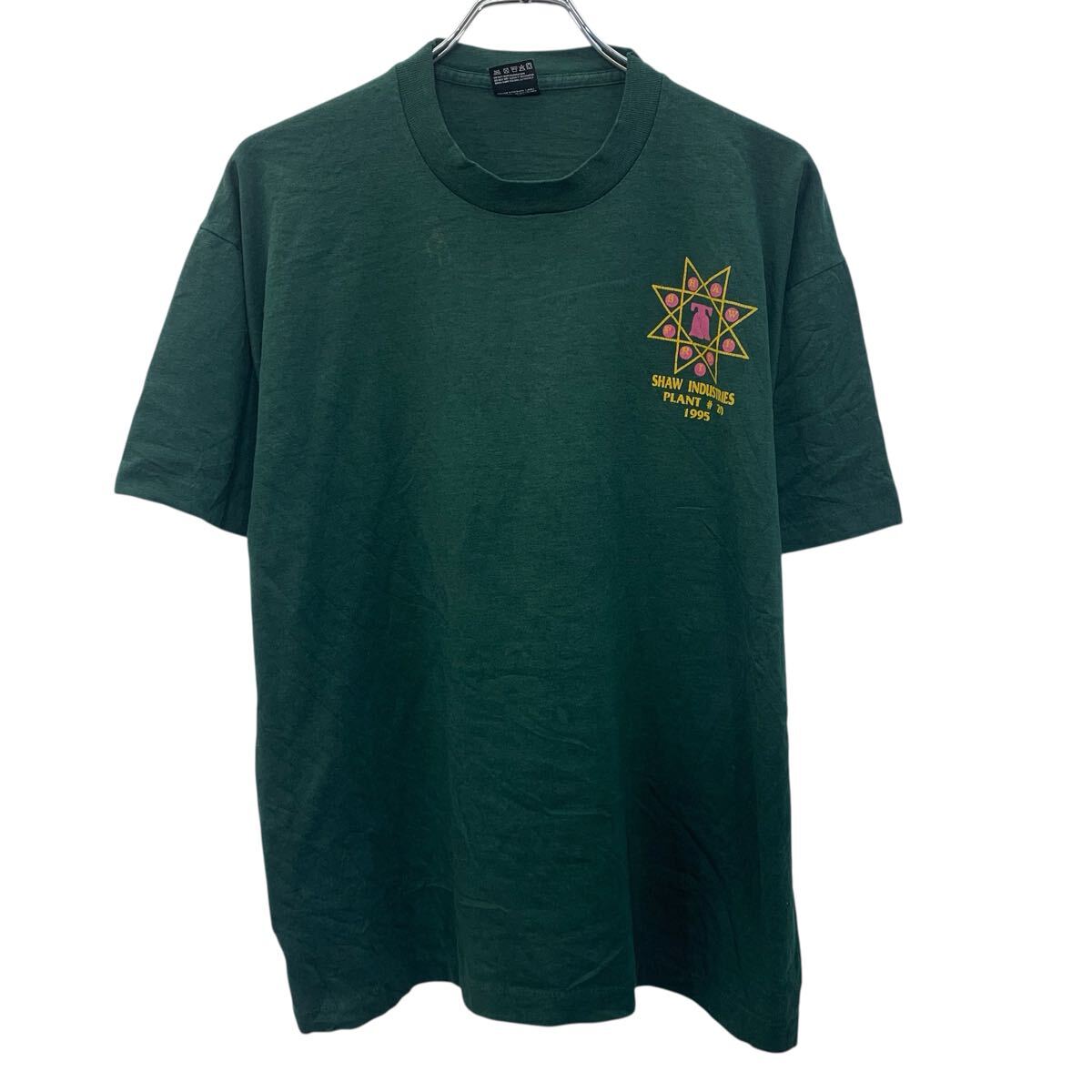 【中古】【古着】 FRUIT OF THE LOOM 半袖 プリントTシャツ XL グリーン フルーツオブザルーム プルオーバー アメリカ製 90's 古着卸 アメリカ仕入 a706-6105