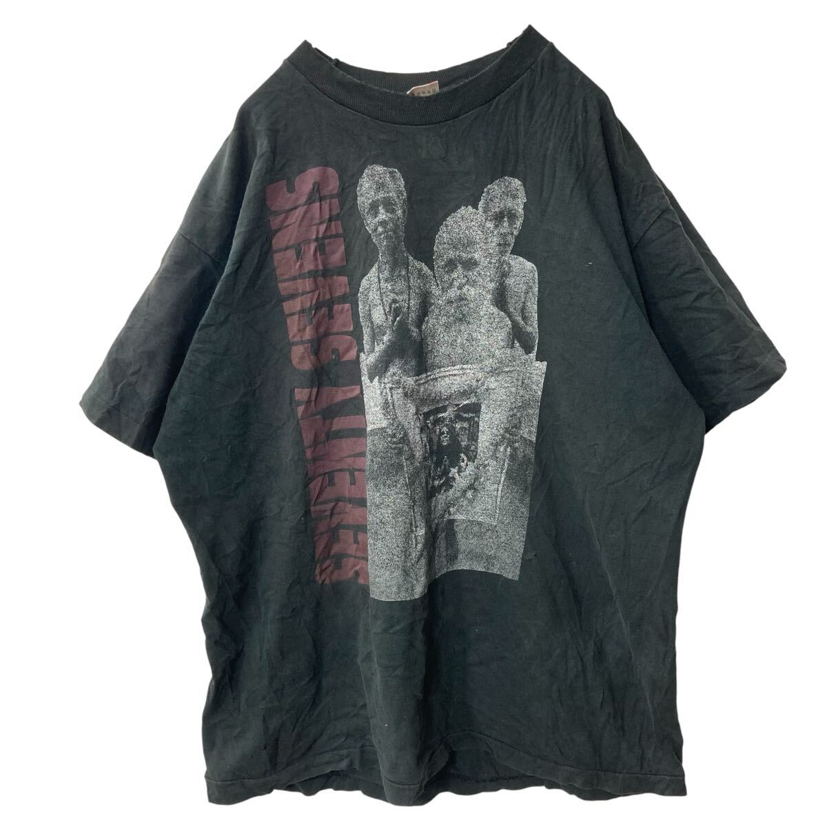 【中古】【古着】 FRUIT OF THE LOOM 半袖 バンドTシャツ XL ブラック 90's 90年代 SEVENTY SEVENS シングルステッチ 古着卸 アメリカ仕入 a706-6120