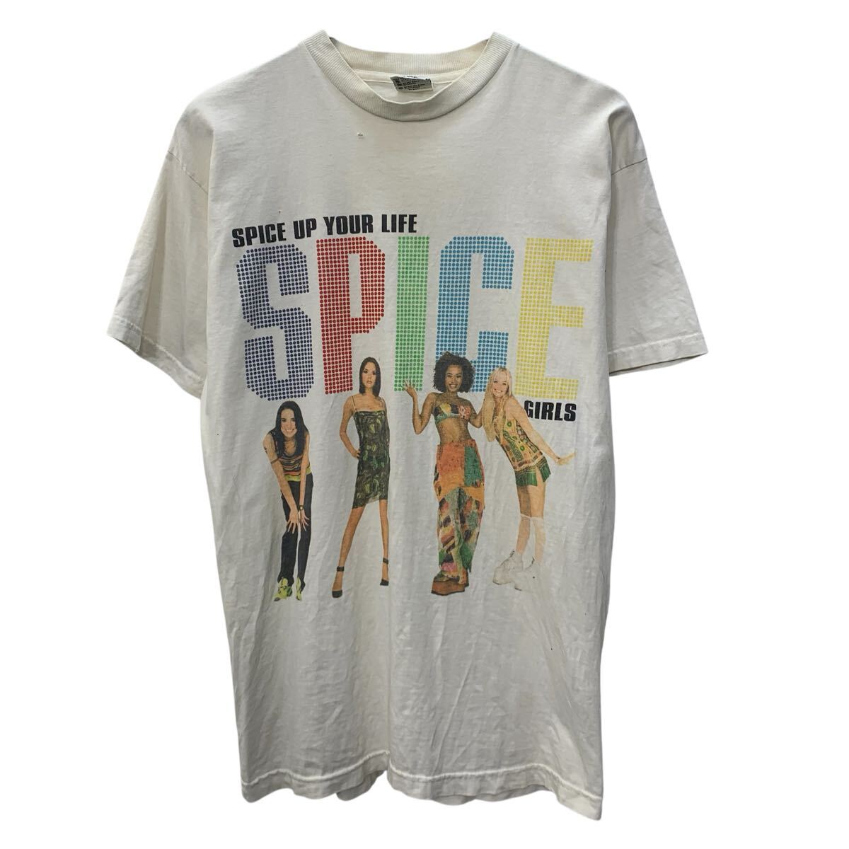 【中古】【古着】 PolyGram 半袖 プリントTシャツ L ホワイト プルオーバー スパイスガールズ アメリカ製 90's 90年代 古着卸 アメリカ仕入 a706-6143