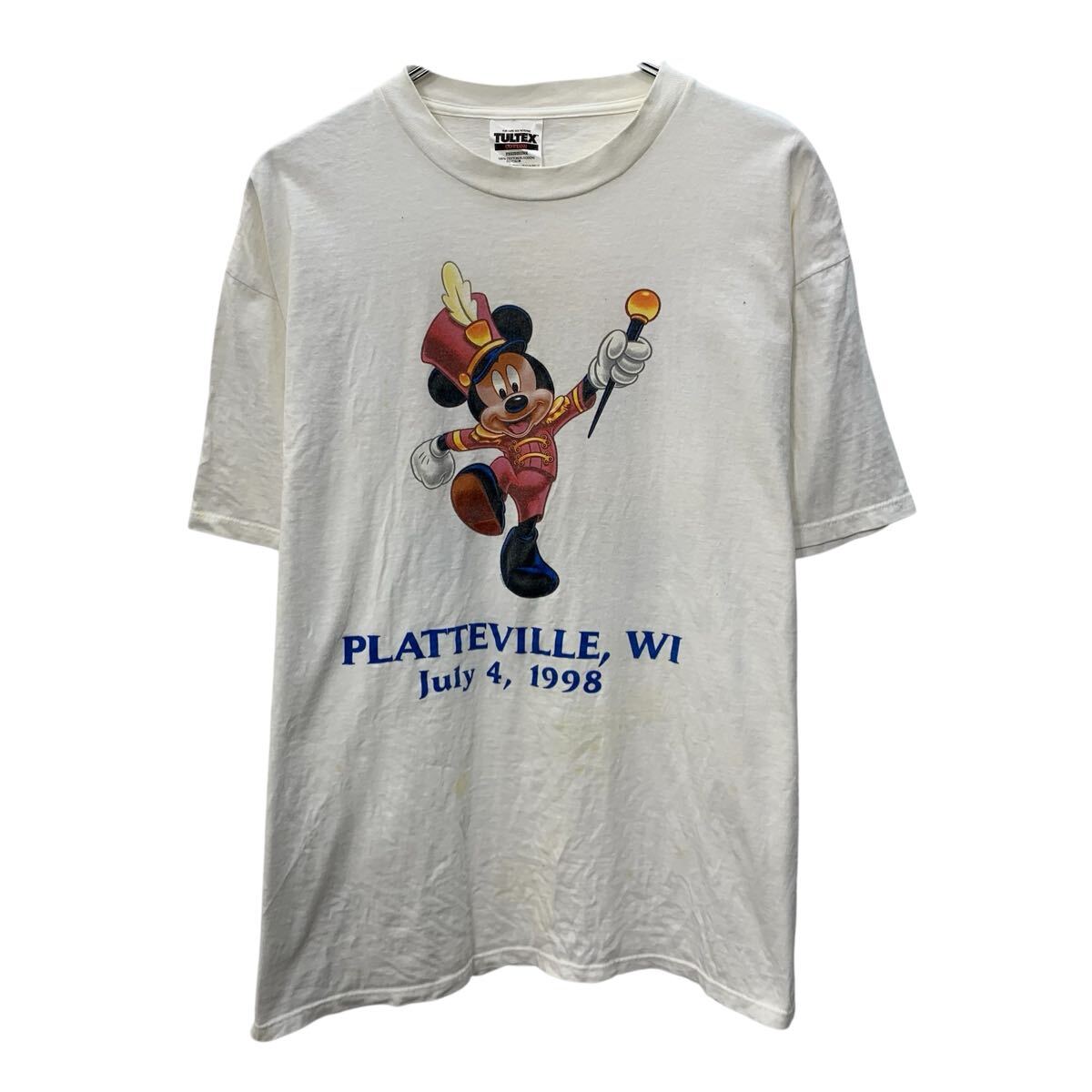 【中古】【古着】 TULTEX 半袖 キャラクターTシャツ XL ホワイト タルテックス プルオーバー ディズニー 90's 90年代 古着卸 アメリカ仕入 a706-6161