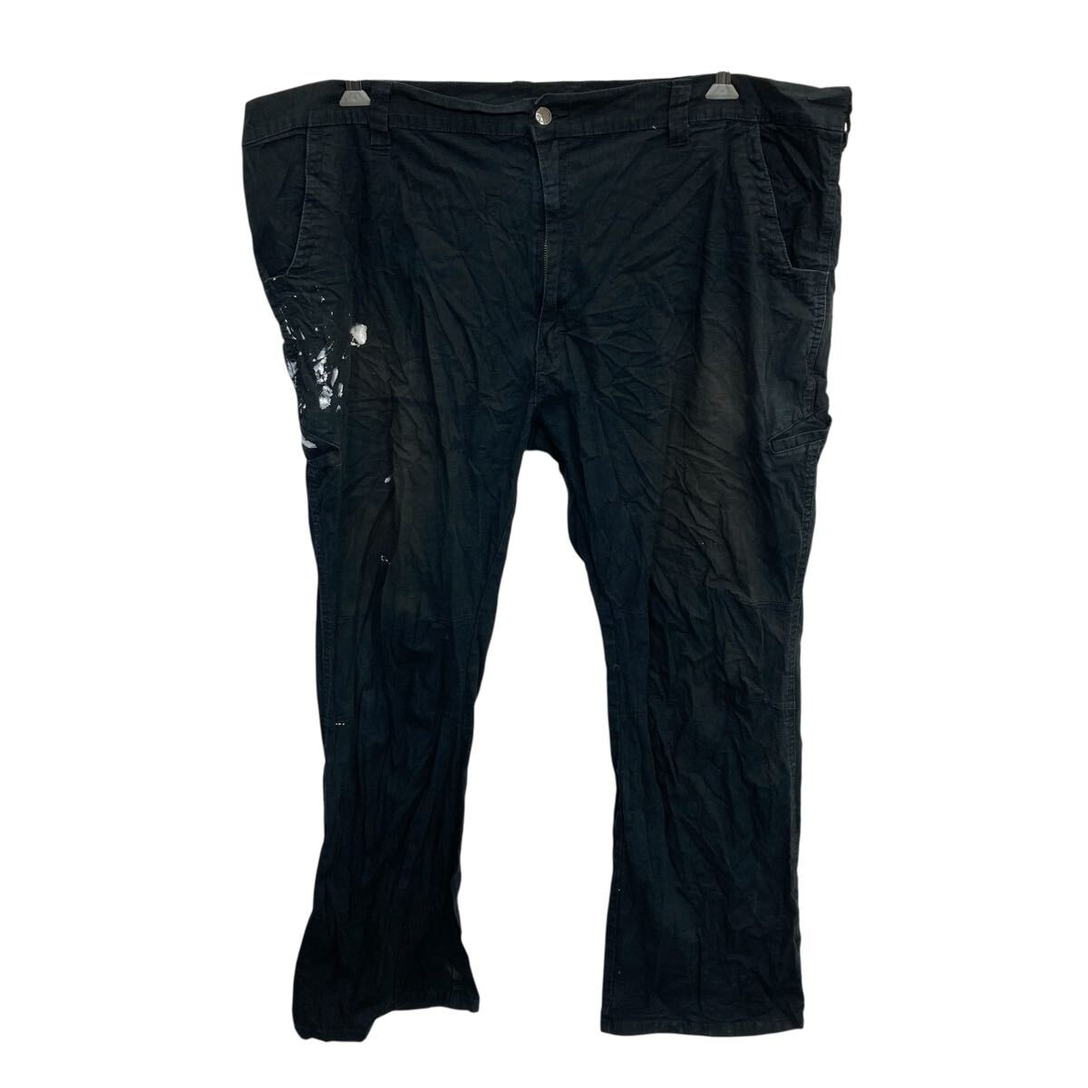 【中古】【古着】 Dickies ワークパンツ W44 ブラック ディッキーズ ジップアップ ワーク ビッグサイズ ワイド 古着卸 アメリカ仕入 2506-1027
